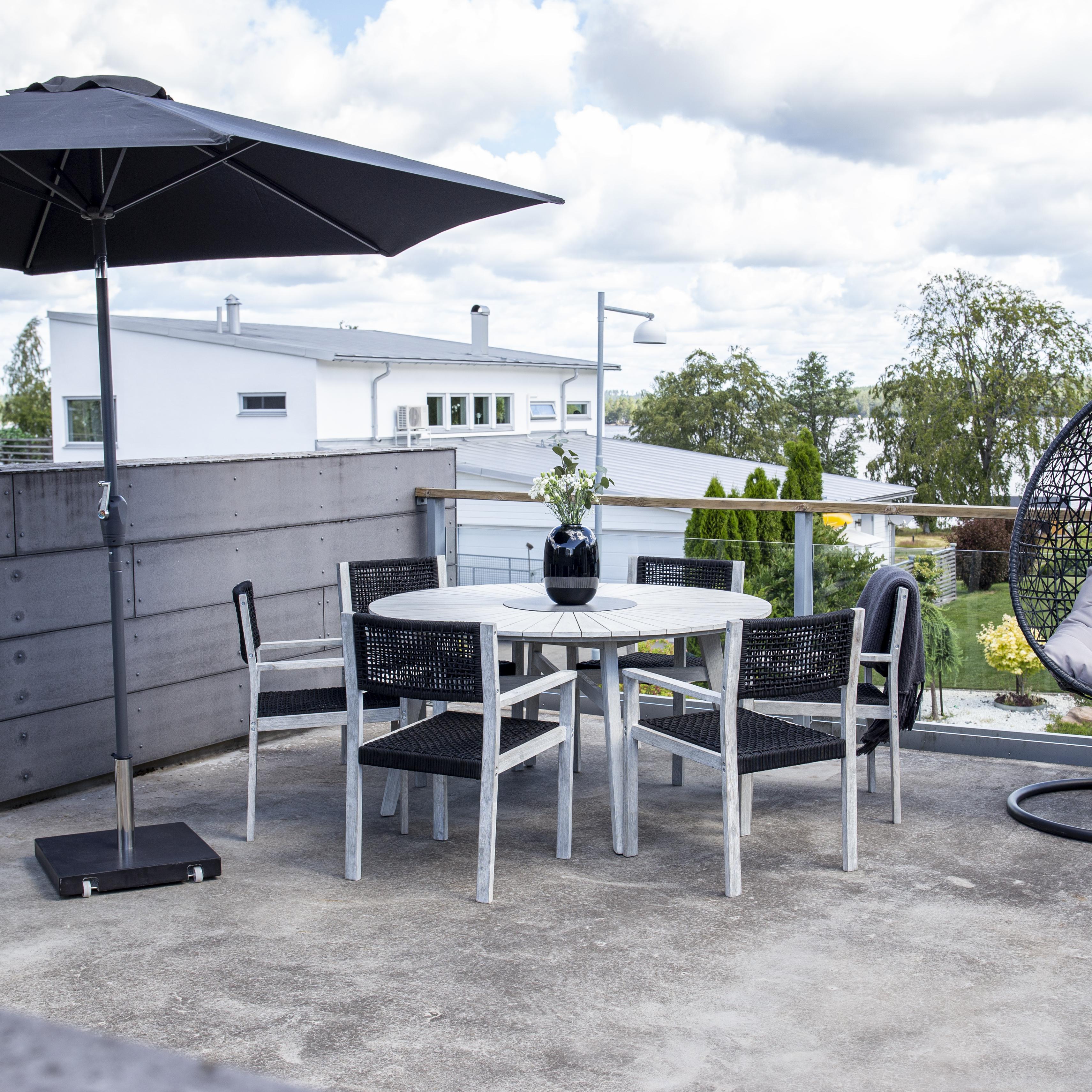 Utebord Venture Home Rives Ø150 cm, Runt Träbord för Utomhusbruk