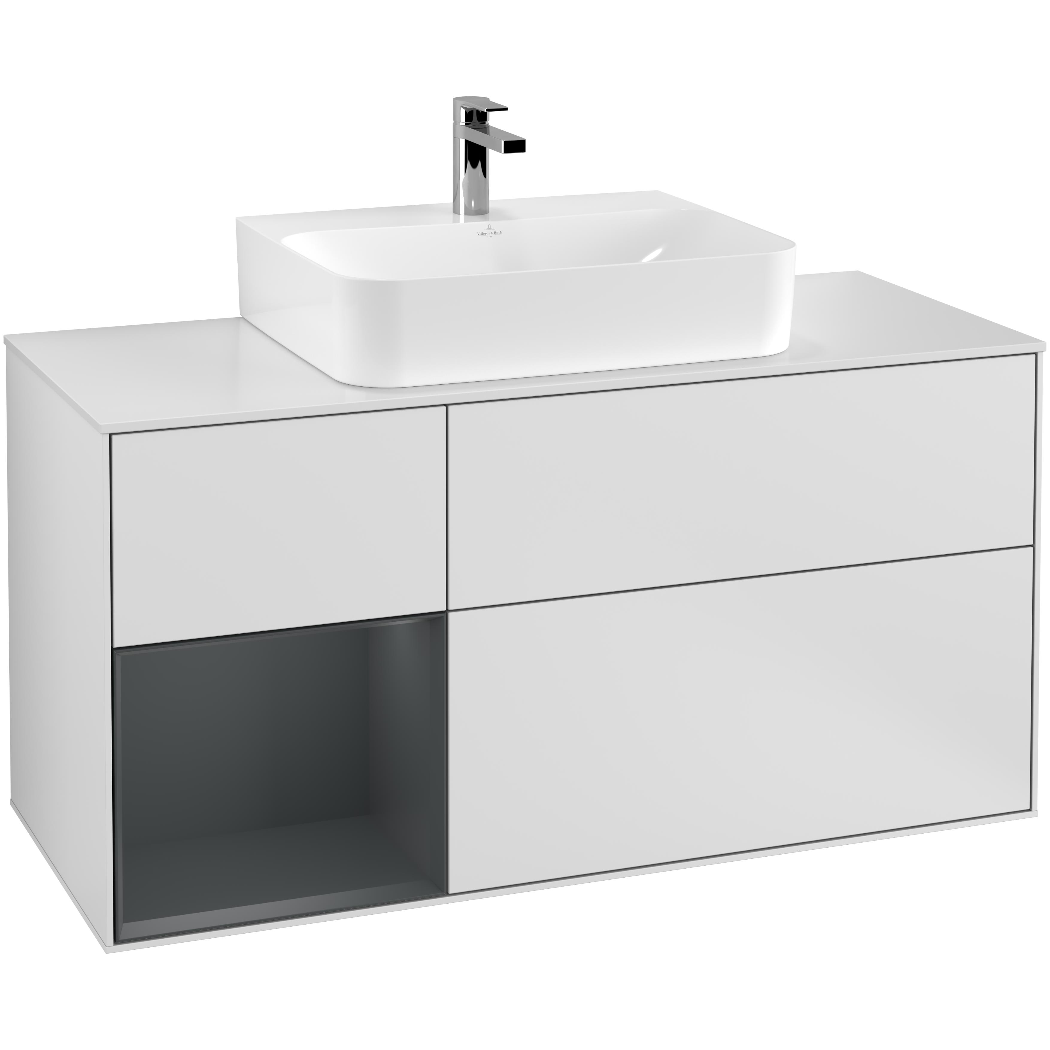Tvättställsskåp Villeroy & Boch Finion med 3 Lådor Hylla och Bänkskiva för Centrerat Tvättställ