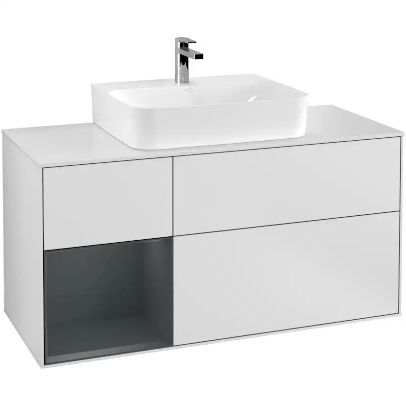 Tvättställsskåp Villeroy & Boch Finion med 3 Lådor Hylla och Bänkskiva för Centrerat Tvättställ