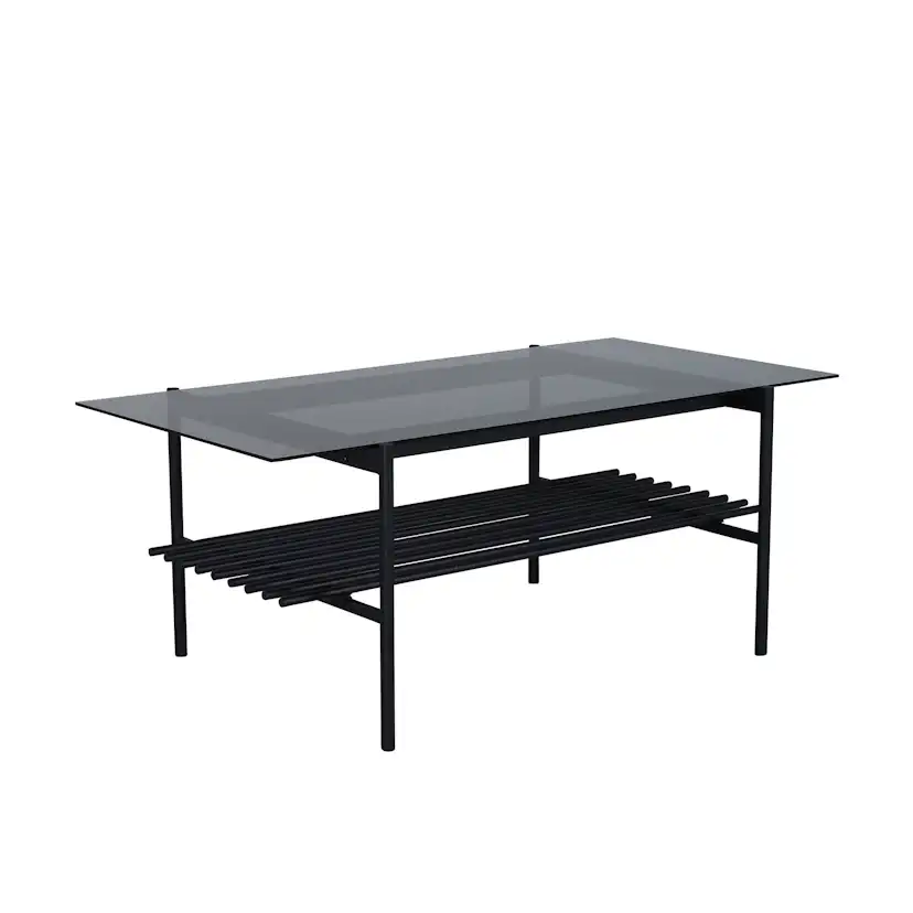 Von Staf Sofa Table - black / Black Smoked Glass glass Svart Glas