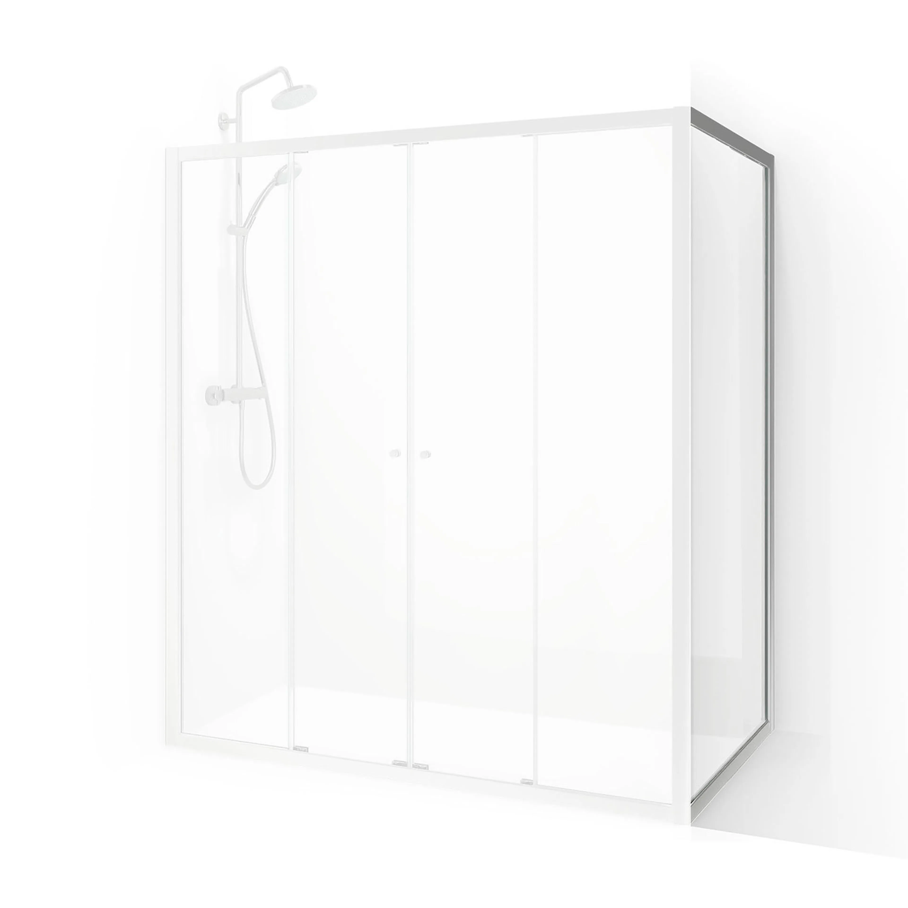 Flow Vinkelvagg 70 Nat Ic 700x1900 mm, Natur, Frostat Glas