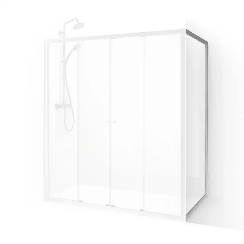 Flow Vinkelvagg 80 Nat Ic 800x1900 mm, Natur, Frostat Glas