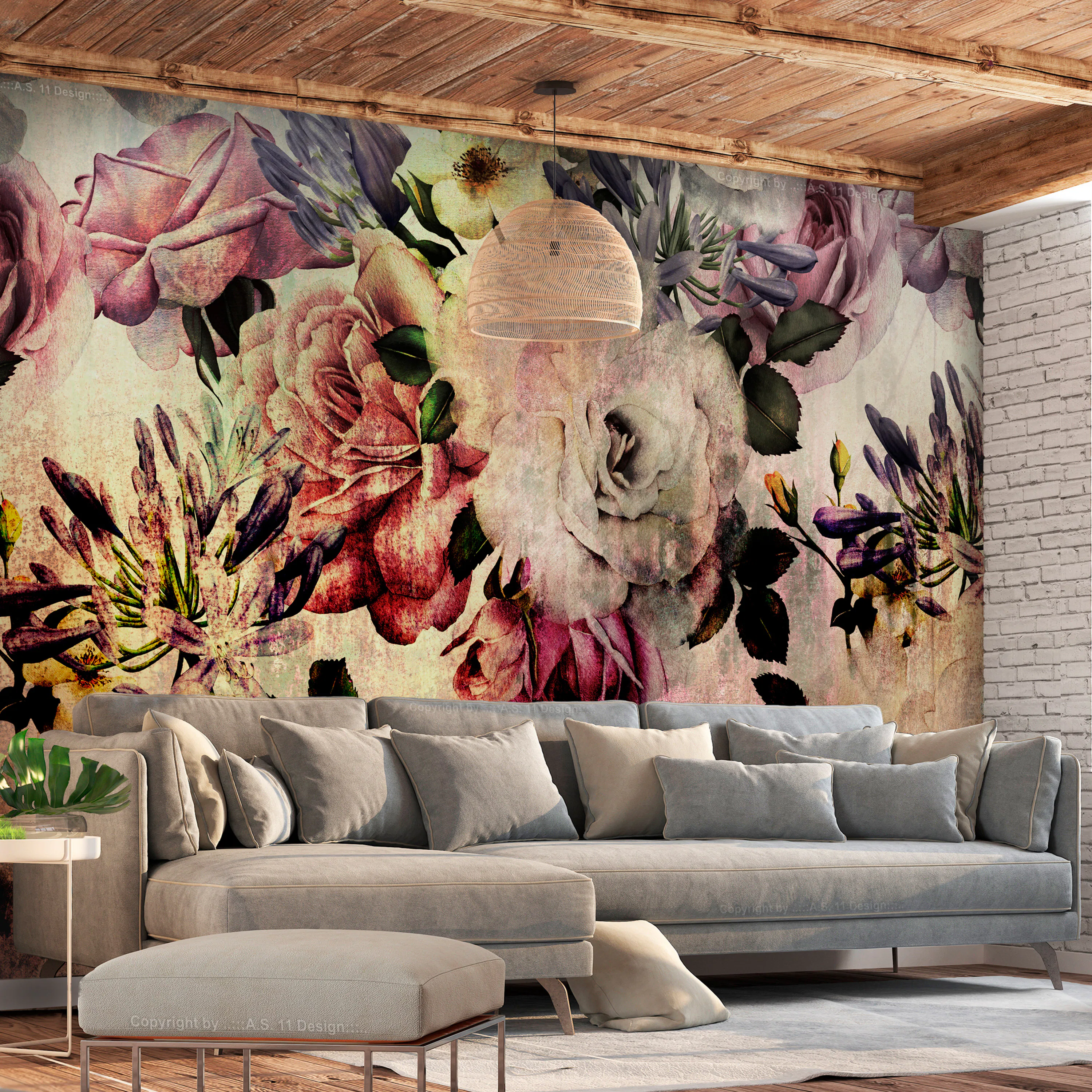 Fototapet Arkiio Självhäftande Nostalgia Flowers