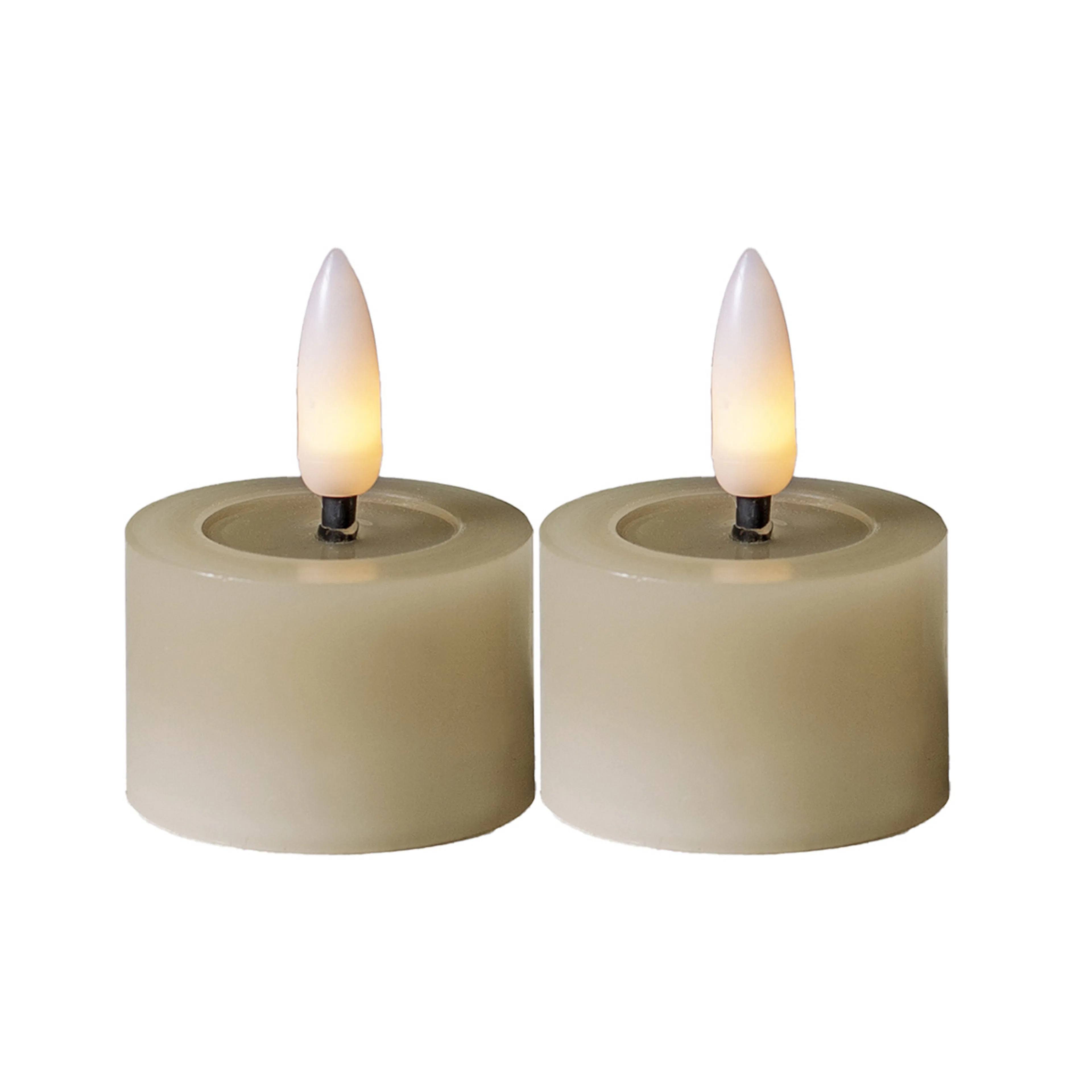 LEDVarmeljus2p Flamme Flow 4x5 cm Beige Beige