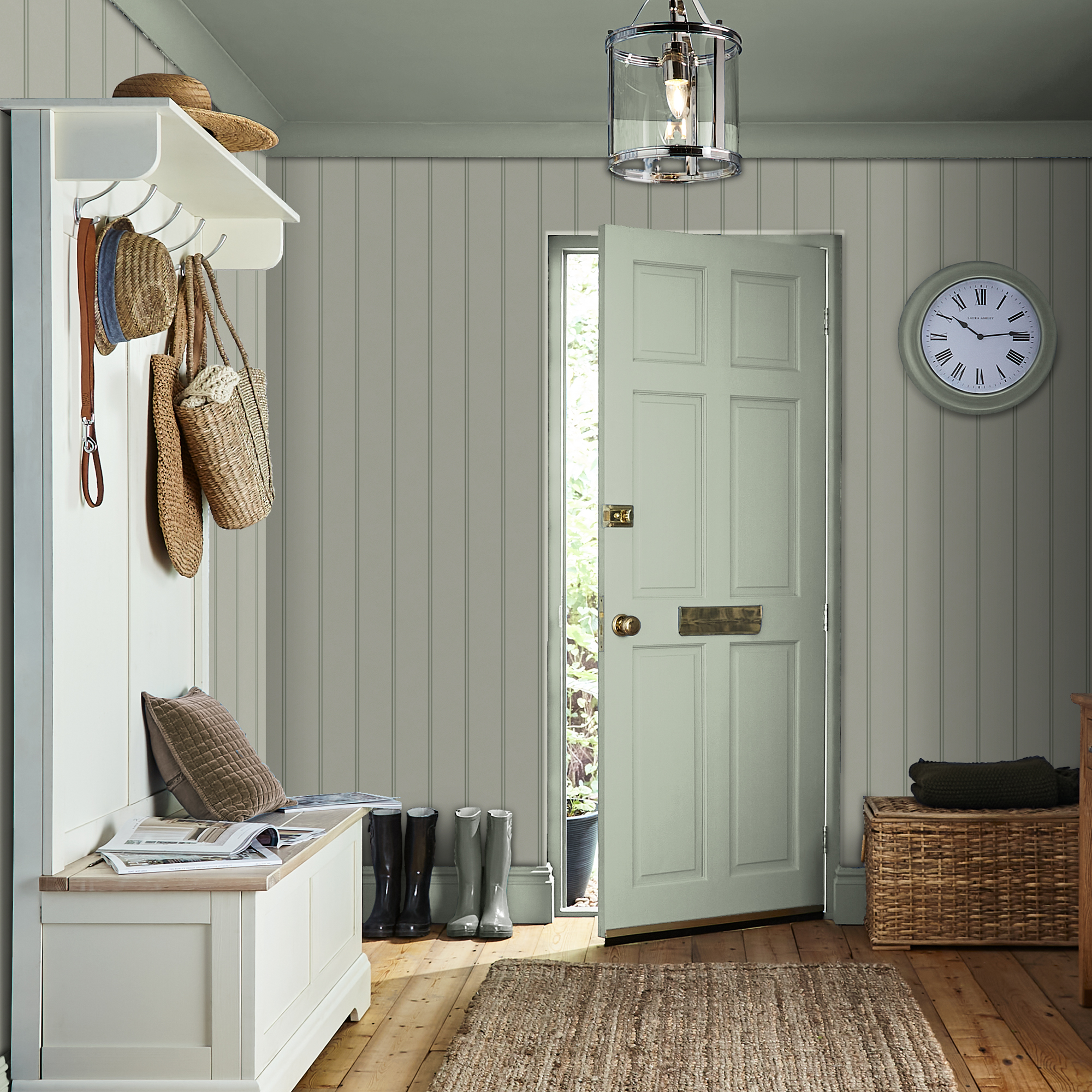 Tapet Laura Ashley Chalford Trä Sage Grön 122757
