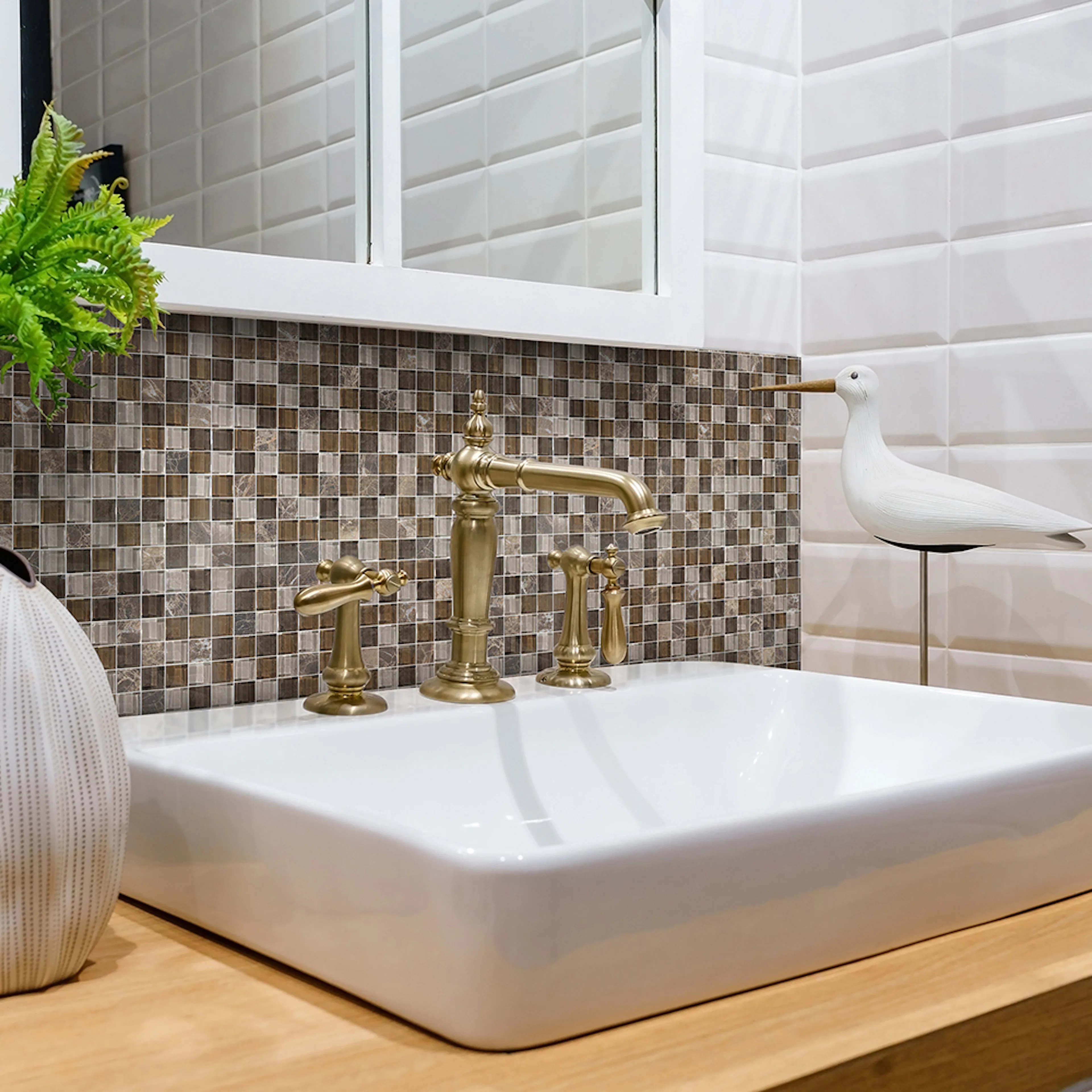 Kristalmosaik Arredo Blank Exclusive Stone Safari Brun 1,5x1,5 cm