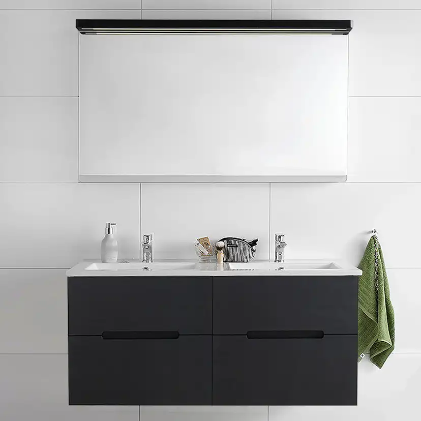 Möbelpaket Hafa Sun Svart Ek Spegel Dubbel