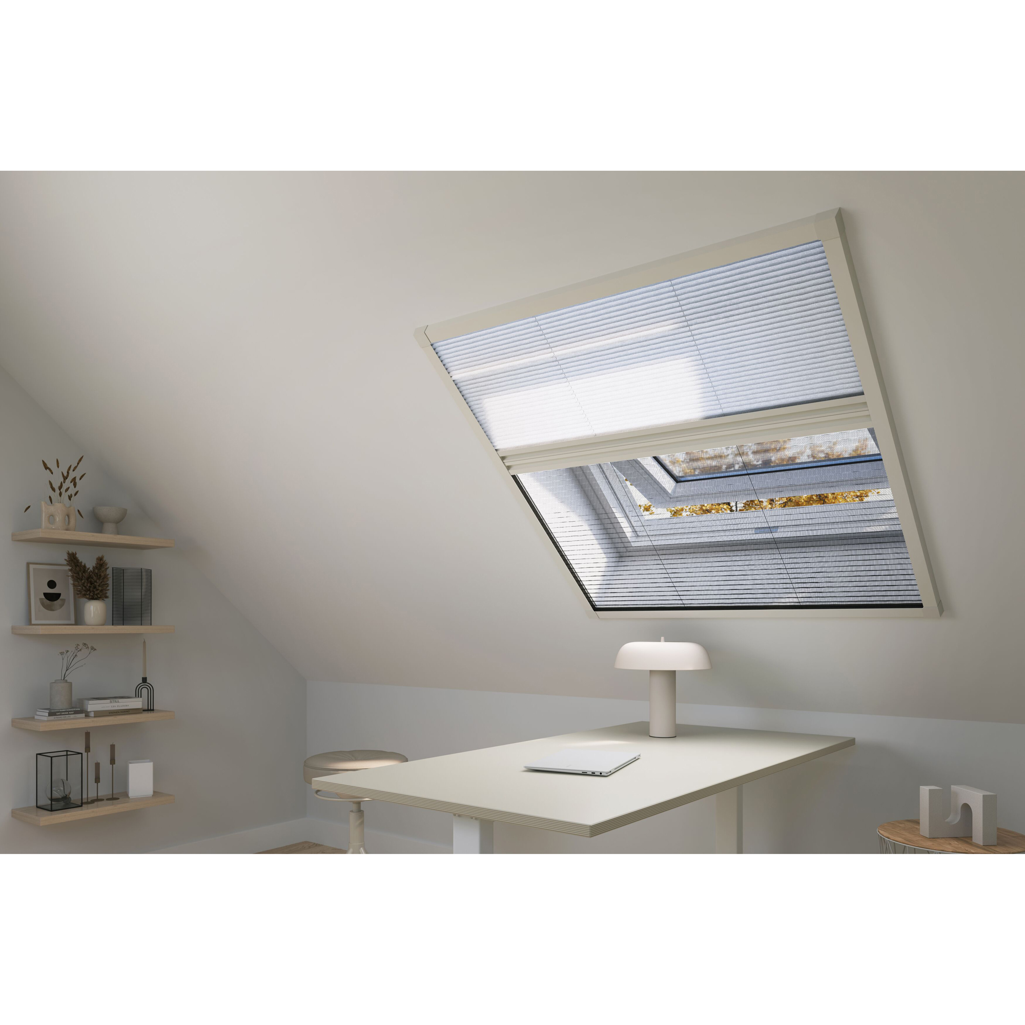 Insektsnät Lundbergs Plisserat Duo Fönster 1230X1600  mm Vit