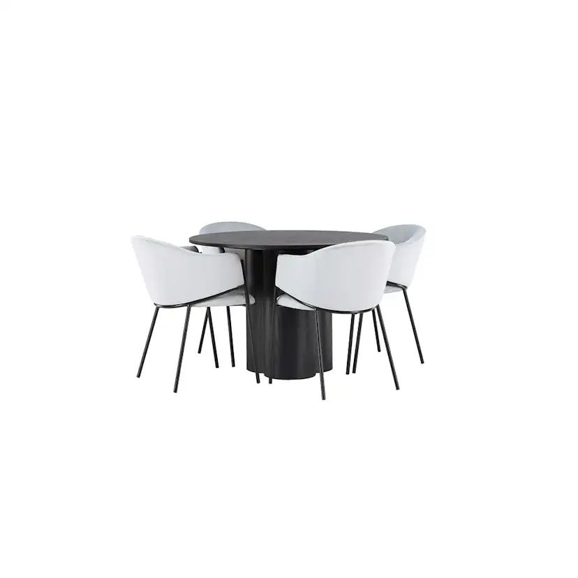 Matgrupp Venture Home Olivia Ø110 cm med 4 st Evelina stolar