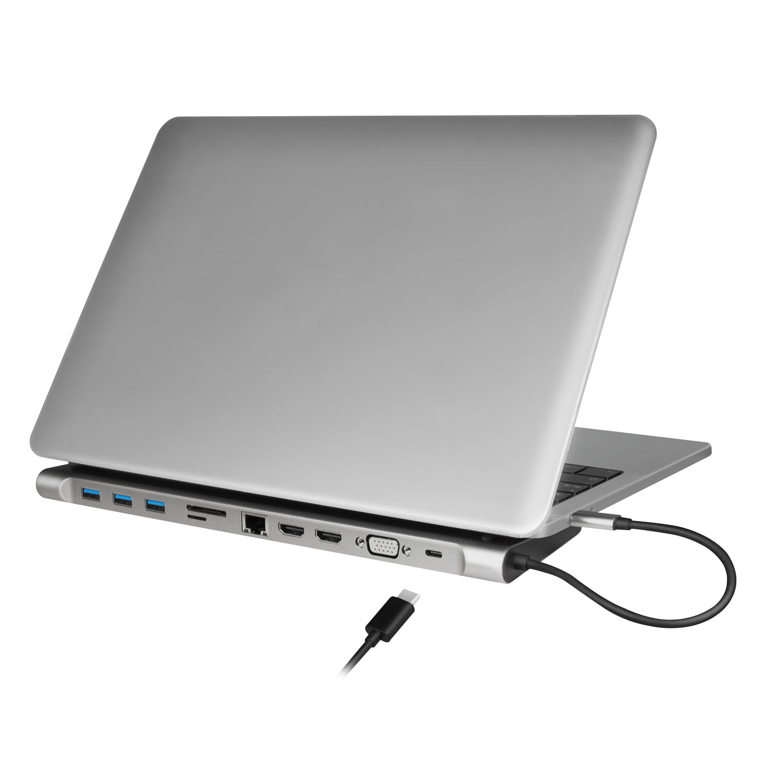 USB-C-docka LogiLink 11-i-1 HDMI/VGA/RJ45/USB-C 100W