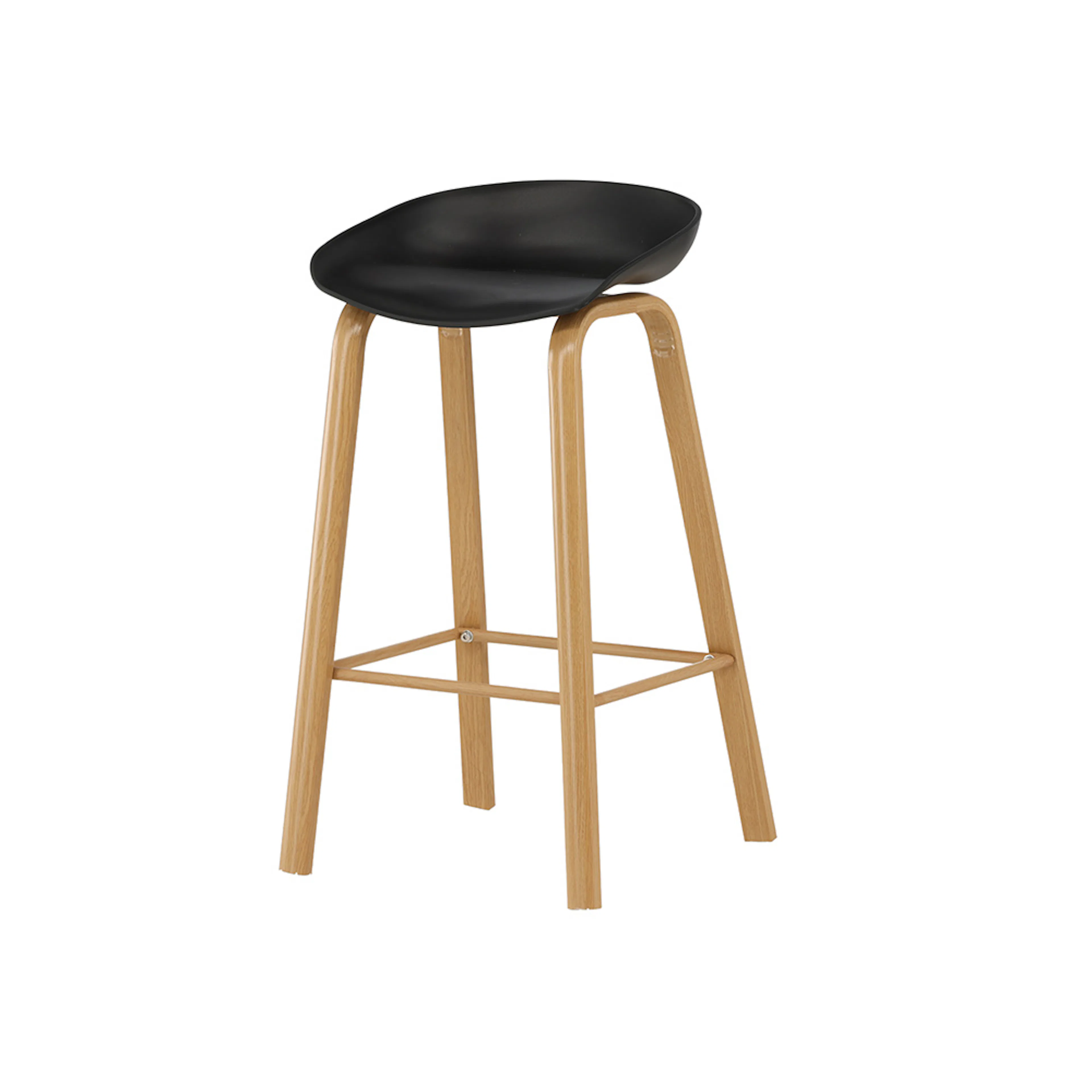 Decatur Bar Chair - Oak wood look / Black PP Svart/Trä