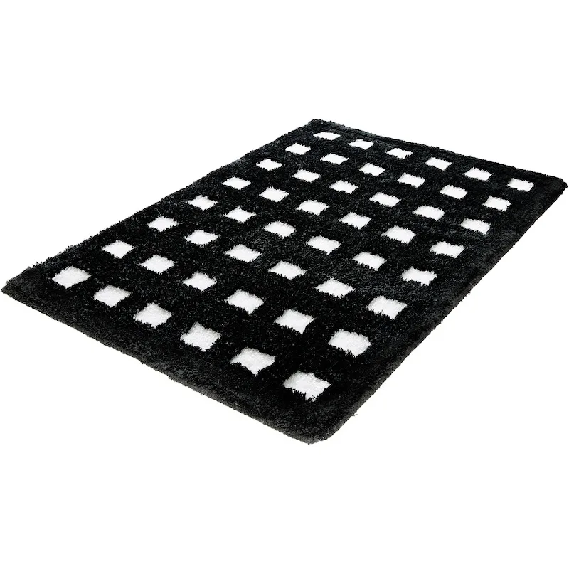 Badrumsmatta Boxes white/black 70x120 cm Svart, 700x1200 mm