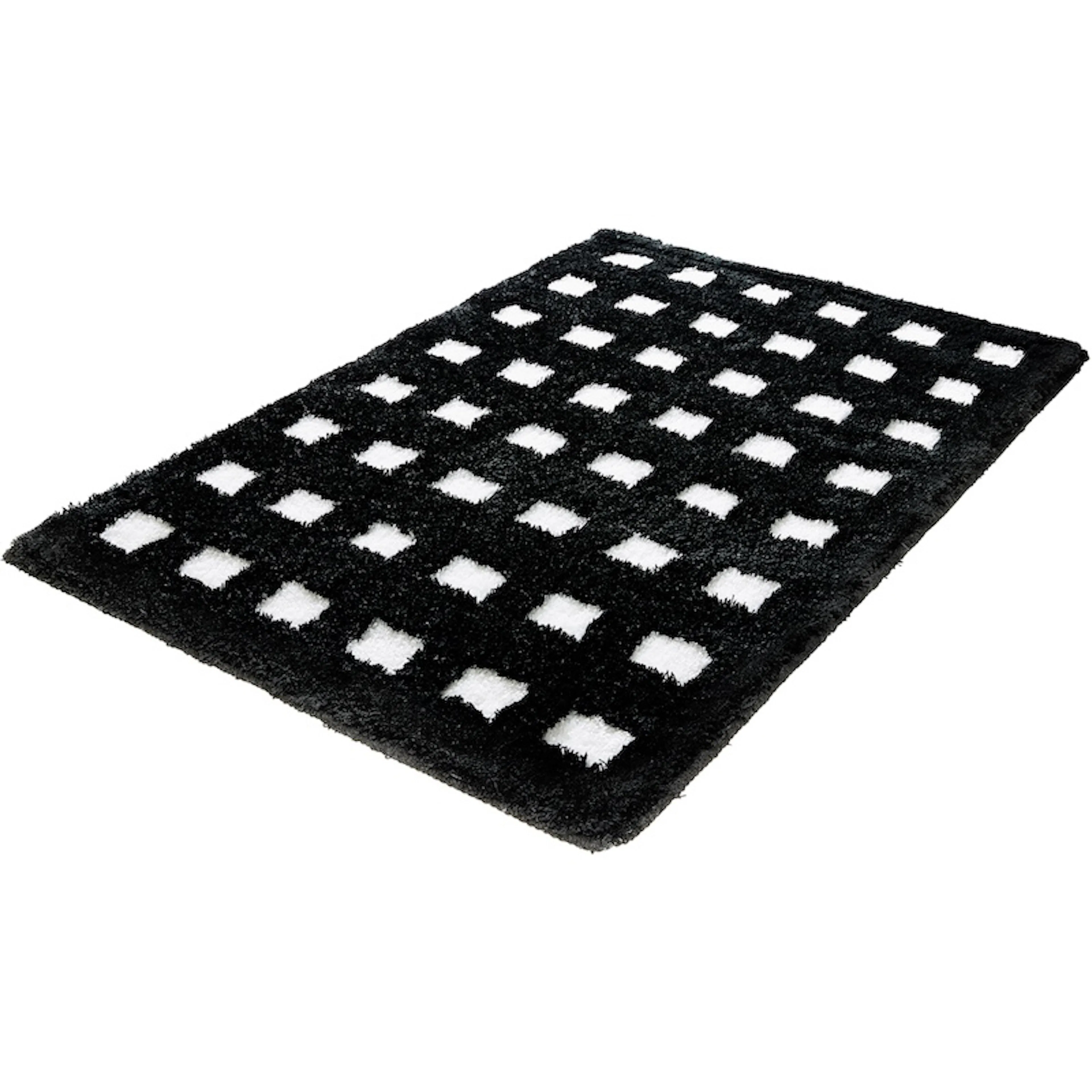Badrumsmatta Boxes white/black 70x120 cm Svart, 700x1200 mm