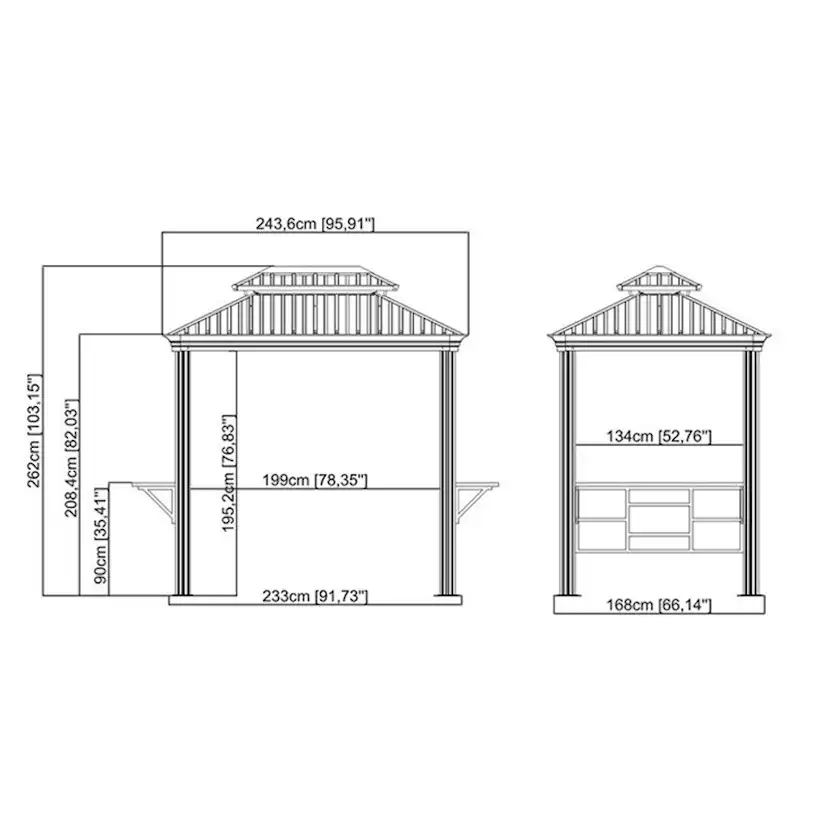 Pergola gop Messina BBQ 5 m² Paviljong för Uteplats