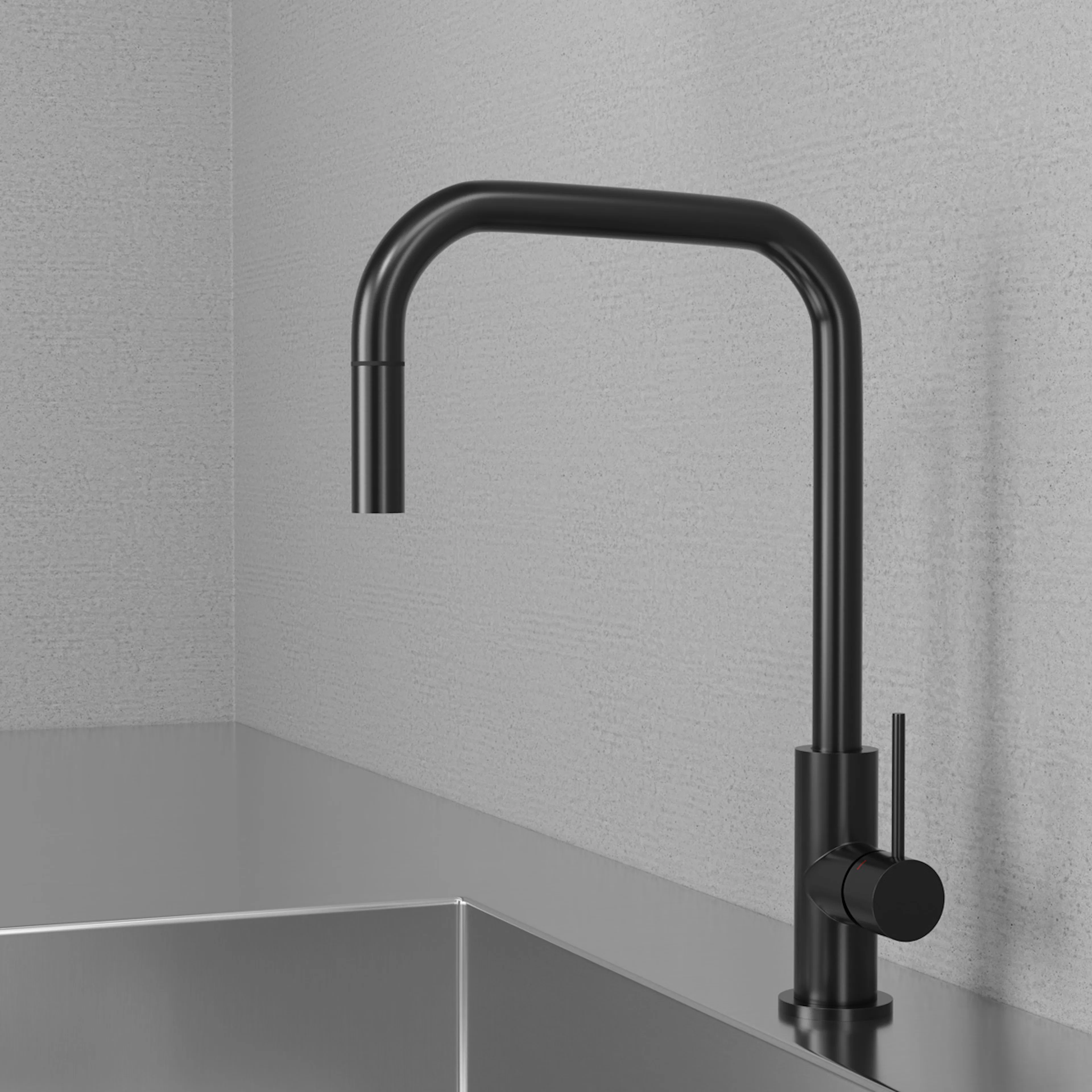 Köksblandare Scandtap Steel Accent Square med Utdragbar Pip
