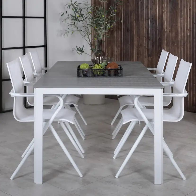 Matgrupp Venture Home Pincy Vit med 6 Aspen Matstolar