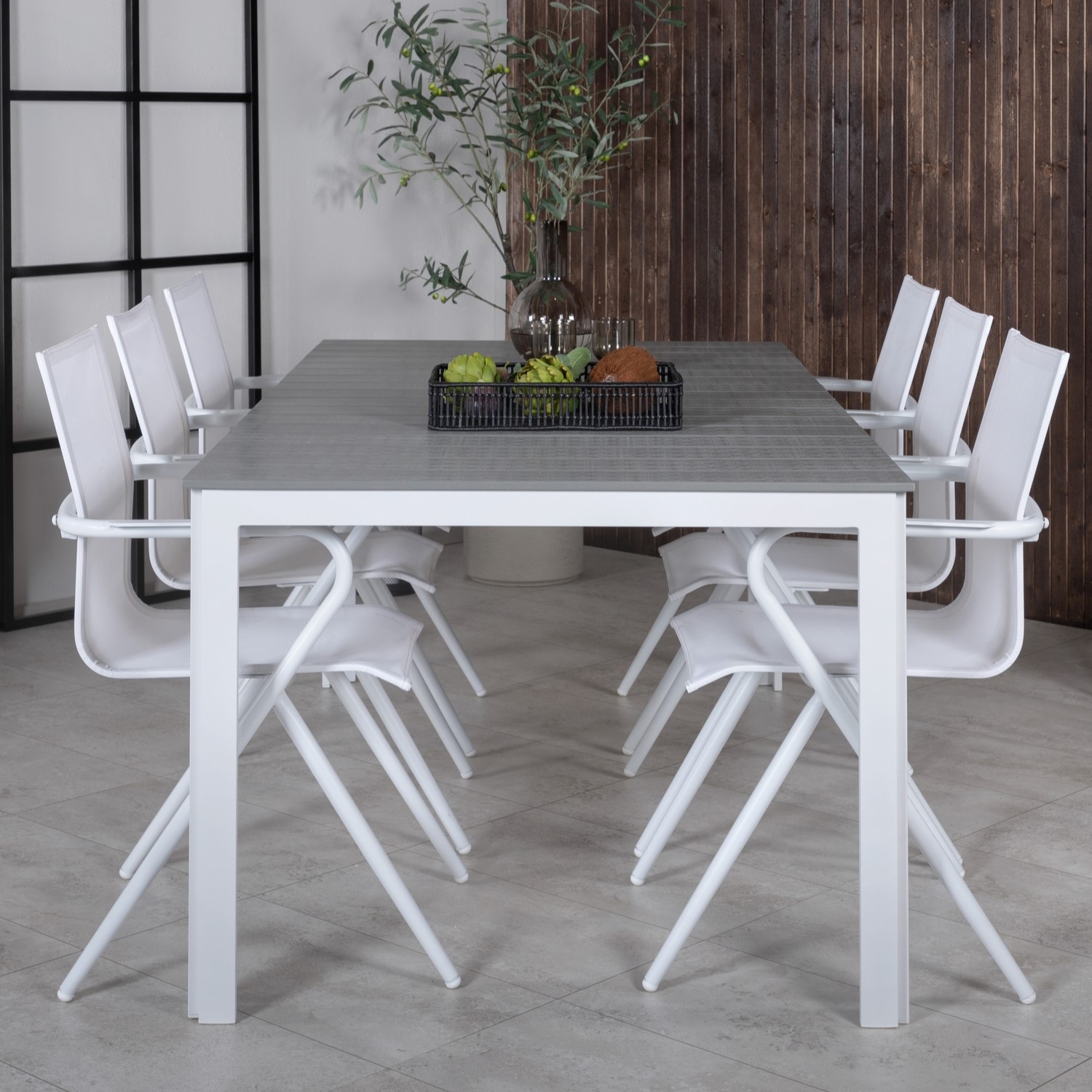 Matgrupp Venture Home Pincy Vit med 6 Aspen Matstolar
