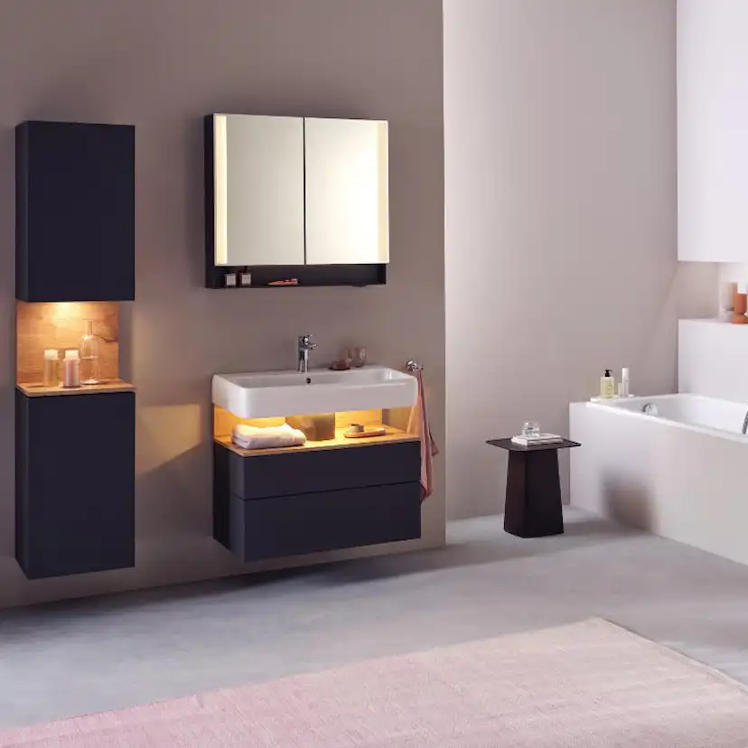 Tvättställsskåp Duravit Qatego med Tvättställ, Lådor och Belysning