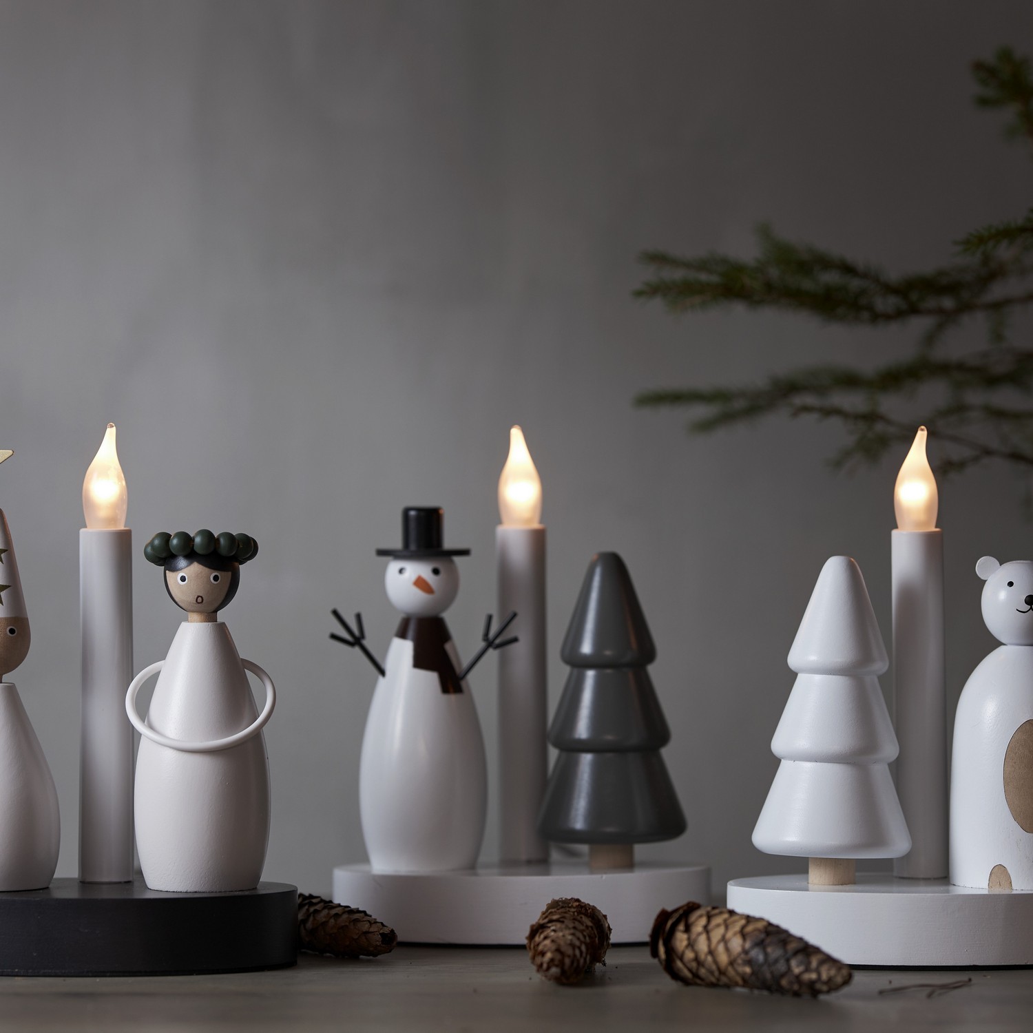 Ljusstake Star Trading Christmas Joy Snögubbe