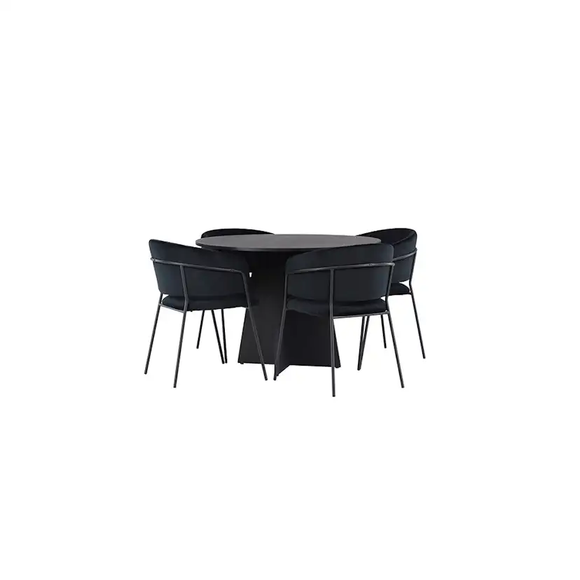 Matgrupp Venture Home Bootcut Ø110 cm med 4 st Selma stolar