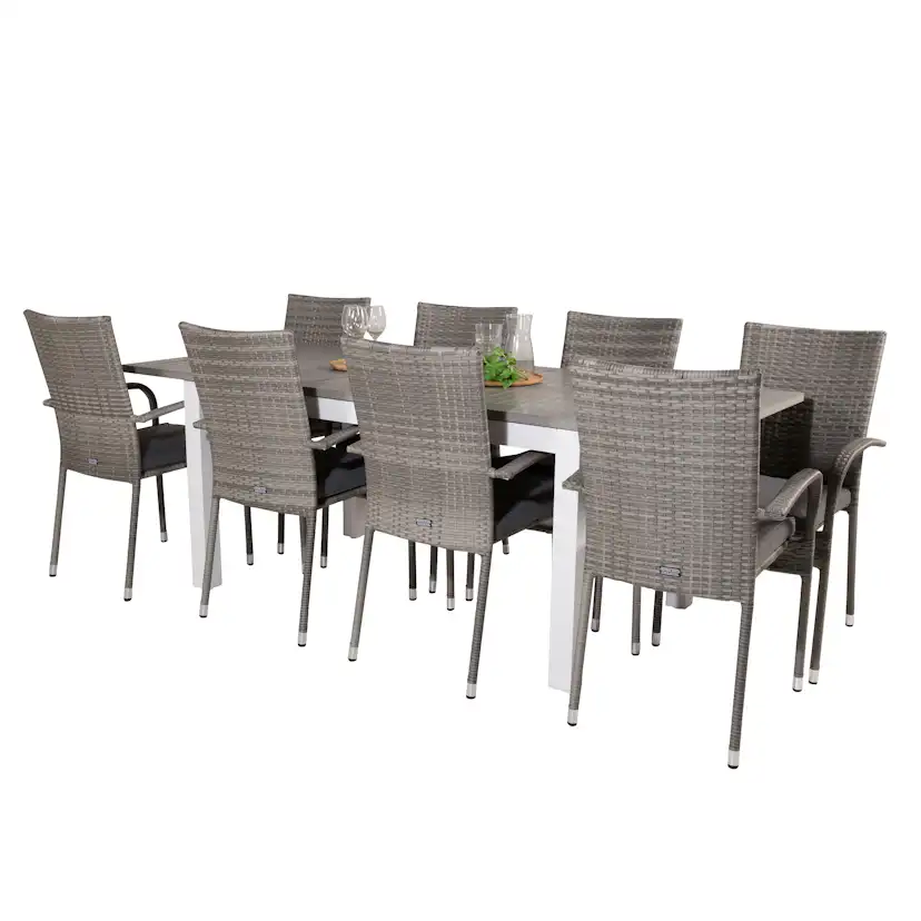Matgrupp Venture Home Aleyna 160/240 med 8 Asta Stolar