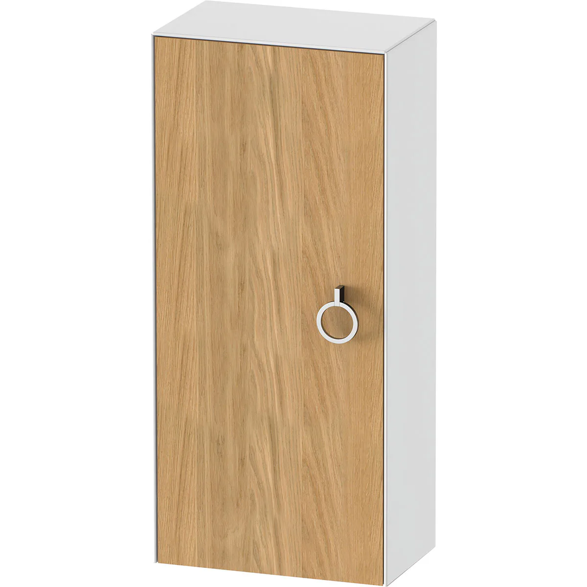 Halvhögt skåp Naturlig ek Matt, Vit Högblank 400x240x880 mm Färg: Naturlig Ek/Vit, Yta: Högblank, Hägning: Vänster