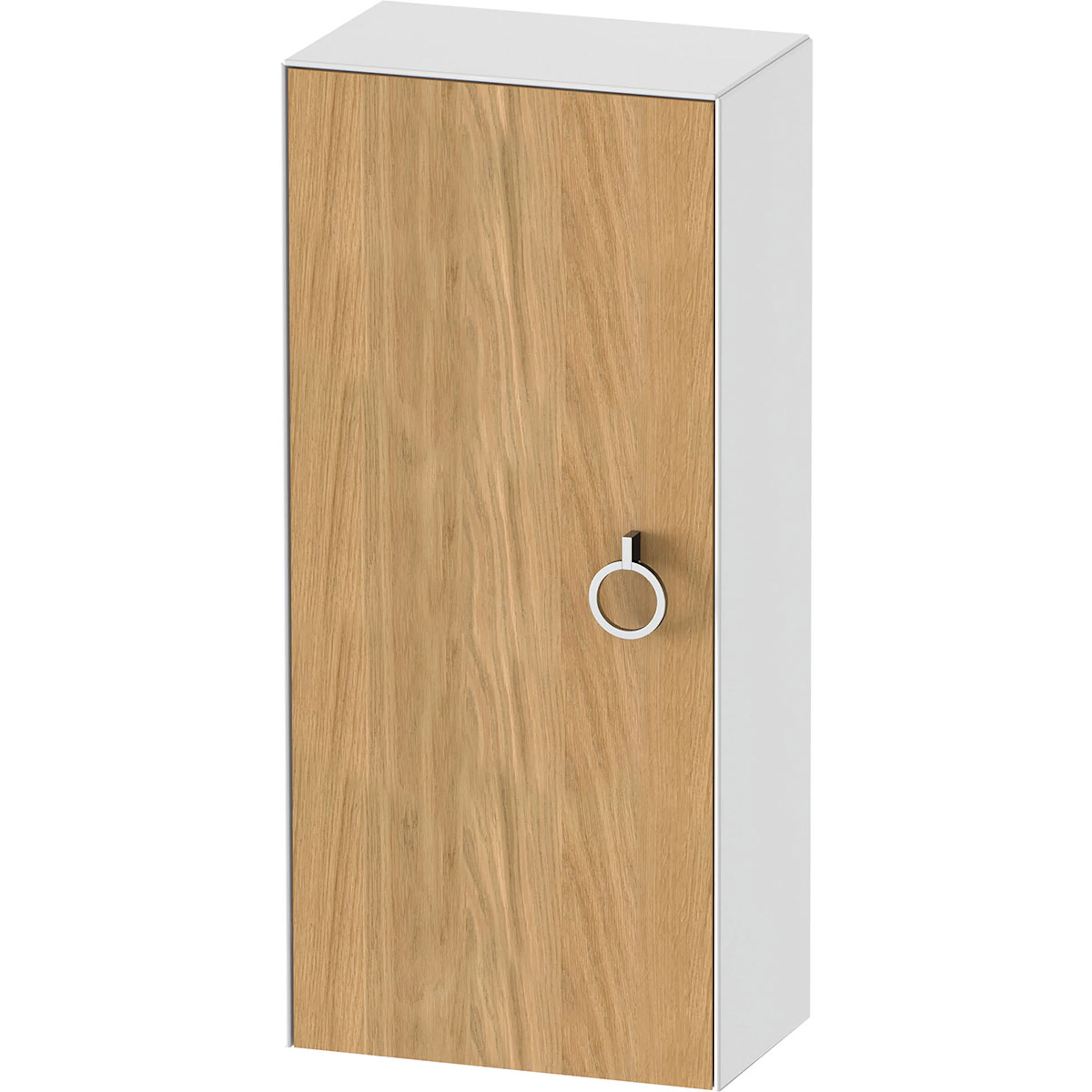 Halvhögt skåp Naturlig ek Matt, Vit Högblank 400x240x880 mm Färg: Naturlig Ek/Vit, Yta: Högblank, Hägning: Vänster