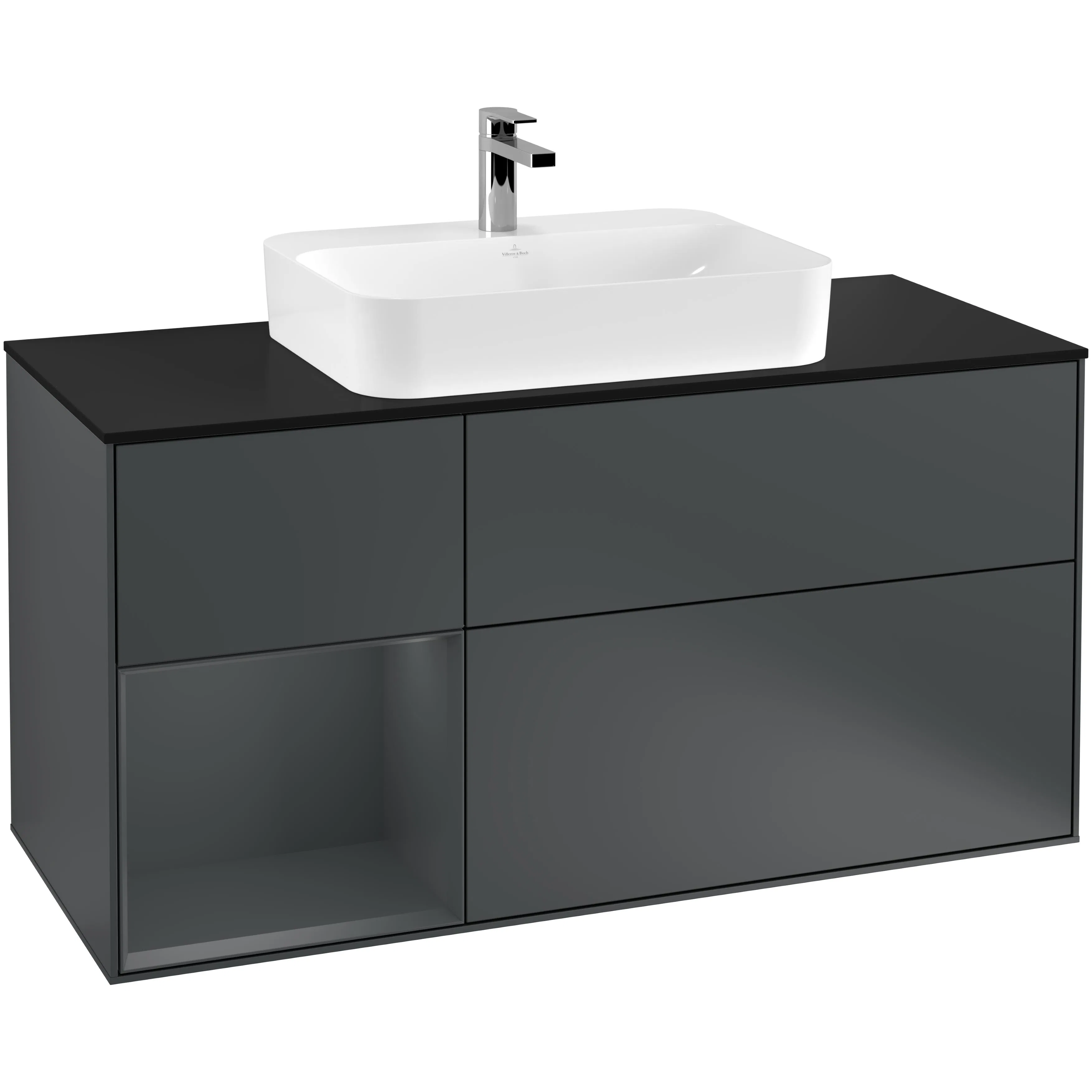 Tvättställsskåp Villeroy & Boch Finion med 3 Lådor Hylla och Bänkskiva för Ytmonterat Tvättställ
