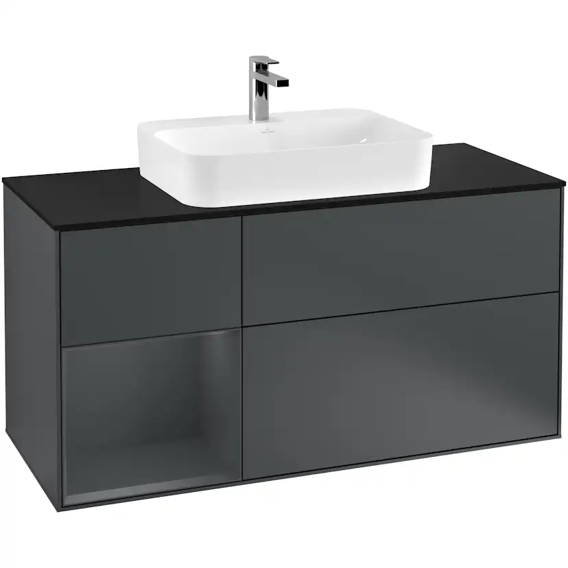 Tvättställsskåp Villeroy & Boch Finion med 3 Lådor Hylla och Bänkskiva för Ytmonterat Tvättställ