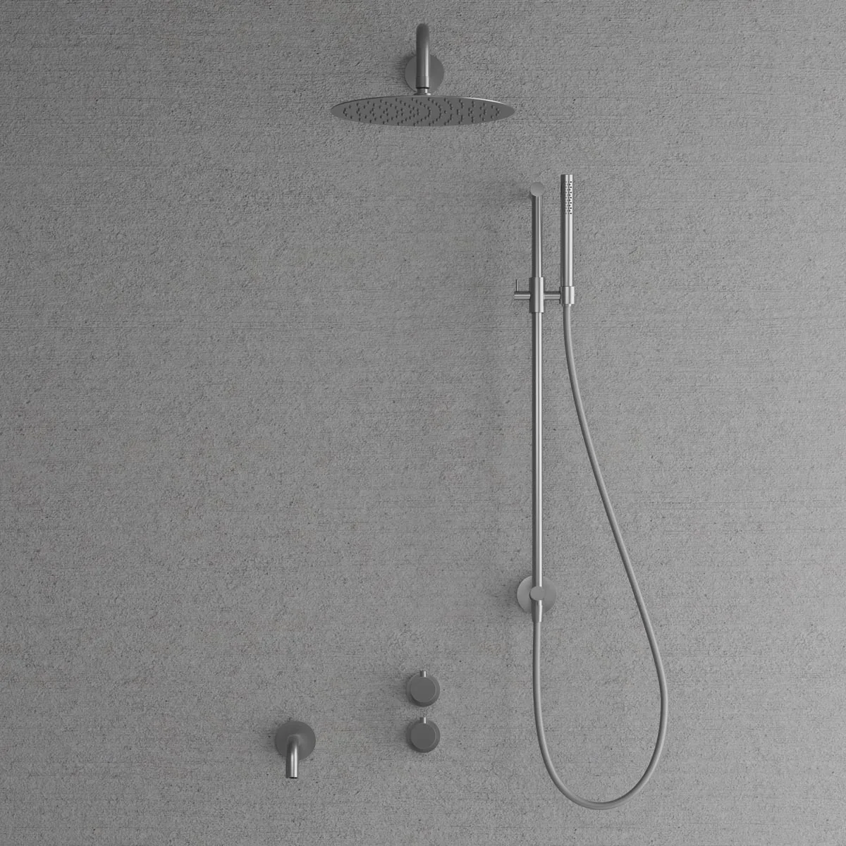 Takduschset Scandtap Steel Harmonized 5X för Inbyggnad