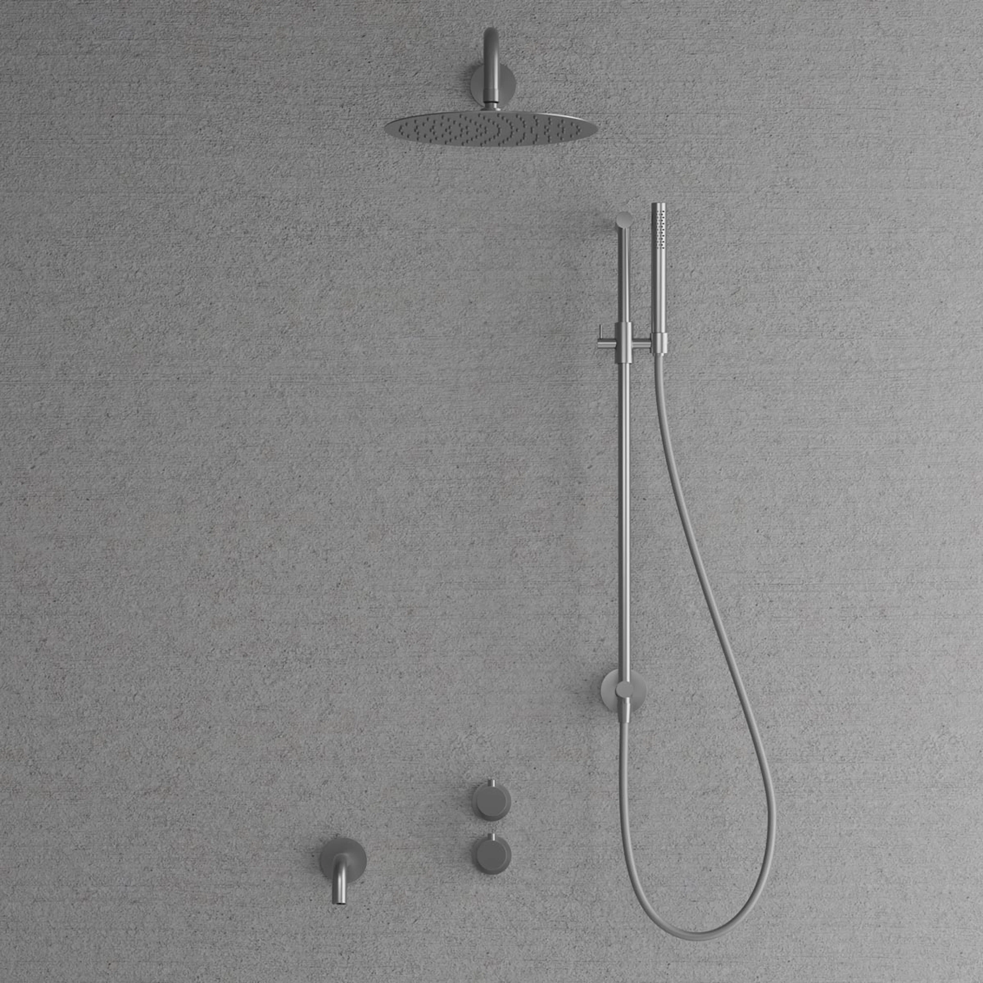 Takduschset Scandtap Steel Harmonized 5X för Inbyggnad