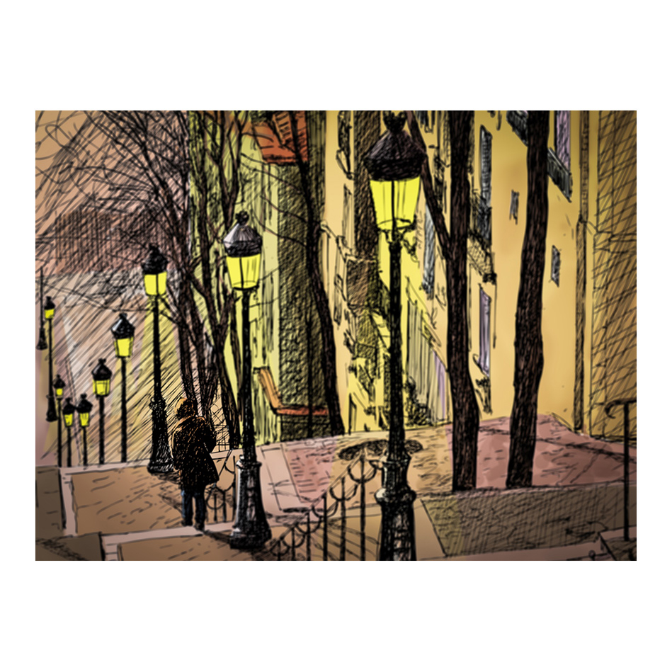 Fototapet Arkiio Lonely Walk Through Montmartre