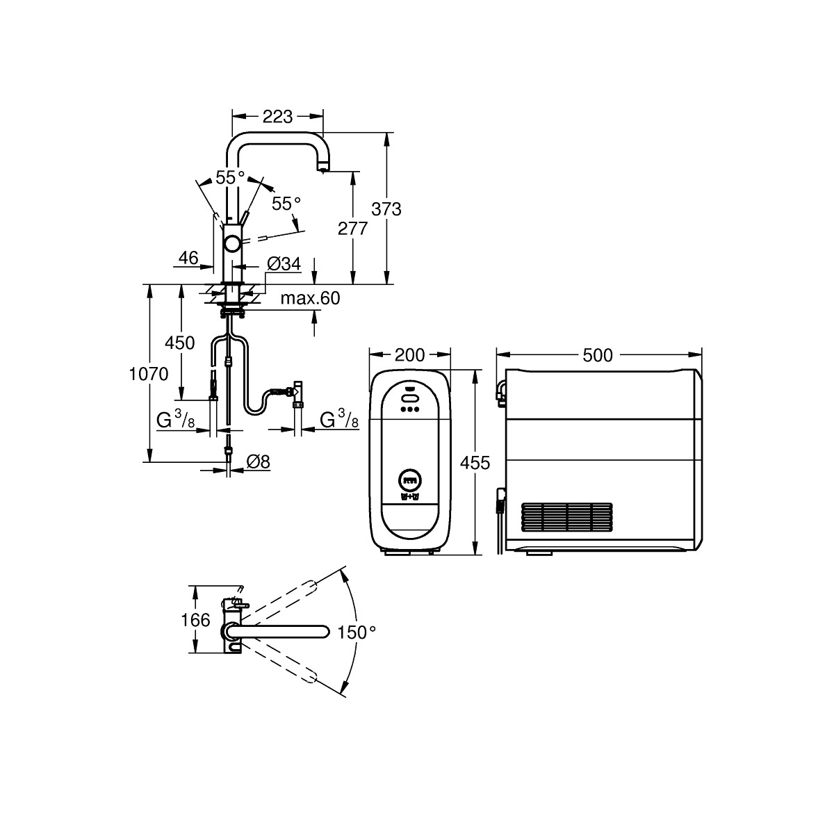 Köksblandare Grohe Blue Home U-pip Starter Kit Bluetooth