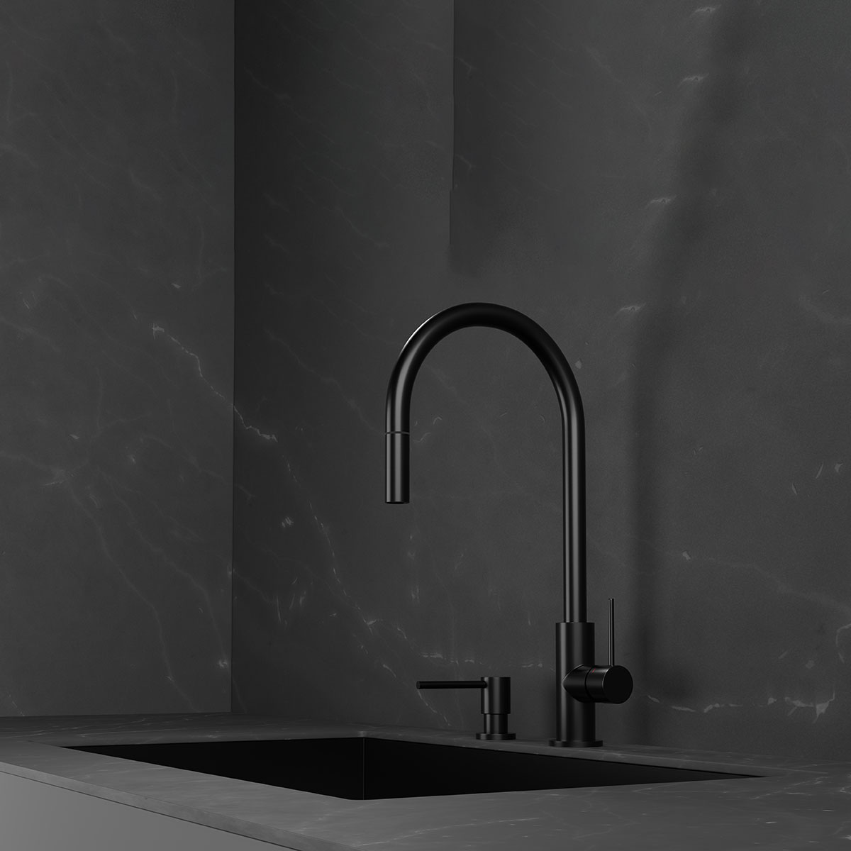 Köksblandare Scandtap Steel Accent med Utdragbar Pip