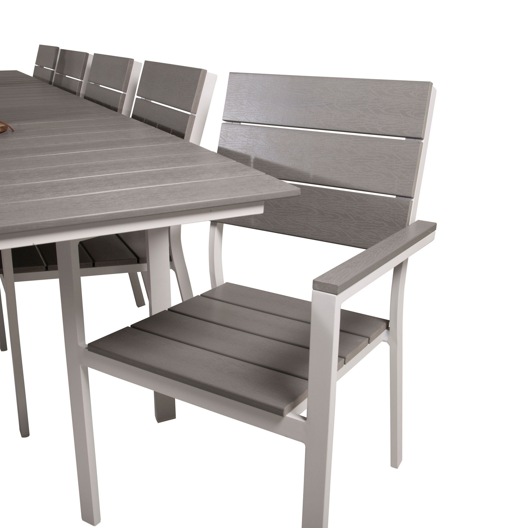 Levels Dining Table 224/324*100 - White Alu / Grey Aintwood Vit/Grå