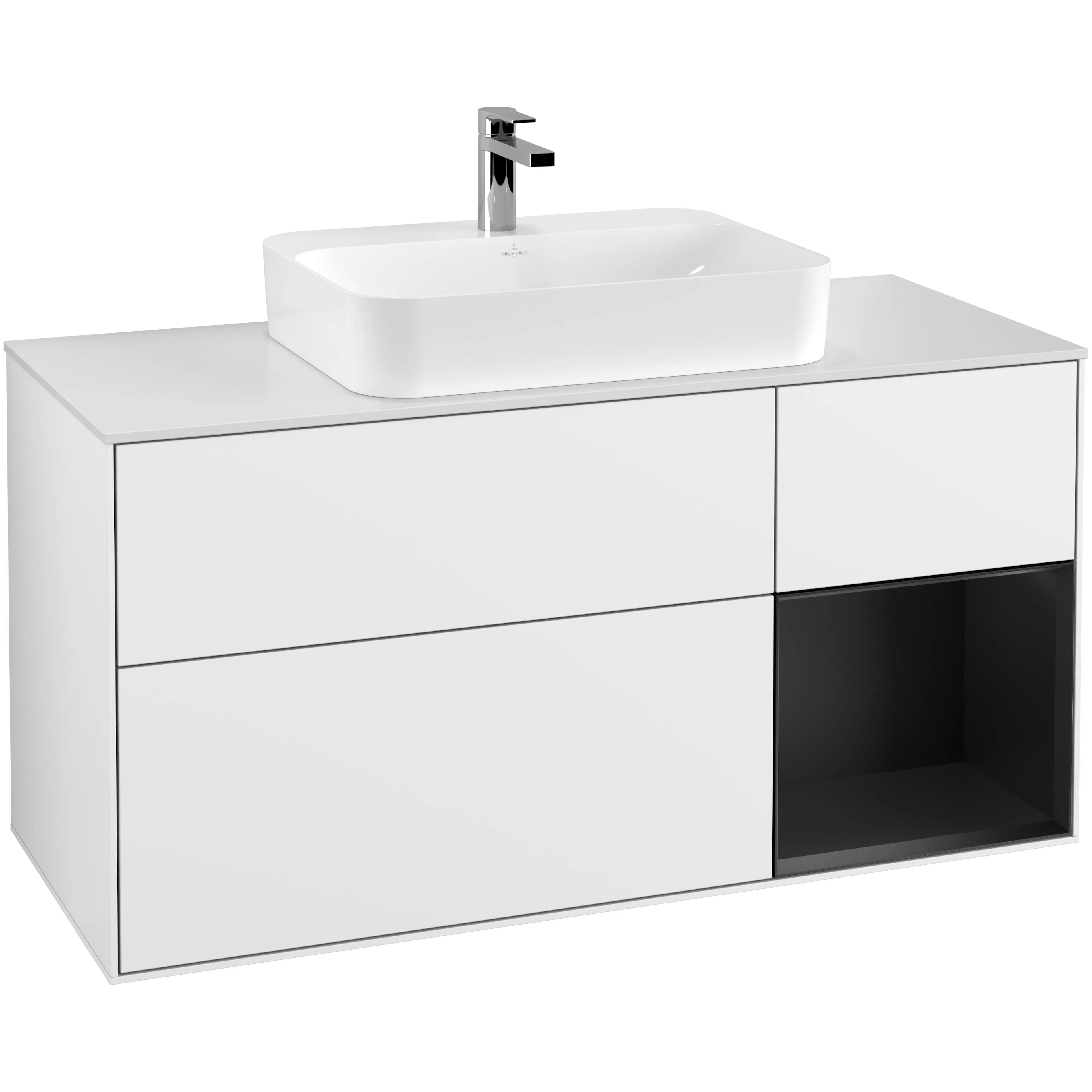 Tvättställsskåp Villeroy & Boch Finion med 3 Lådor Hylla och Bänkskiva för Ytmonterat Tvättställ