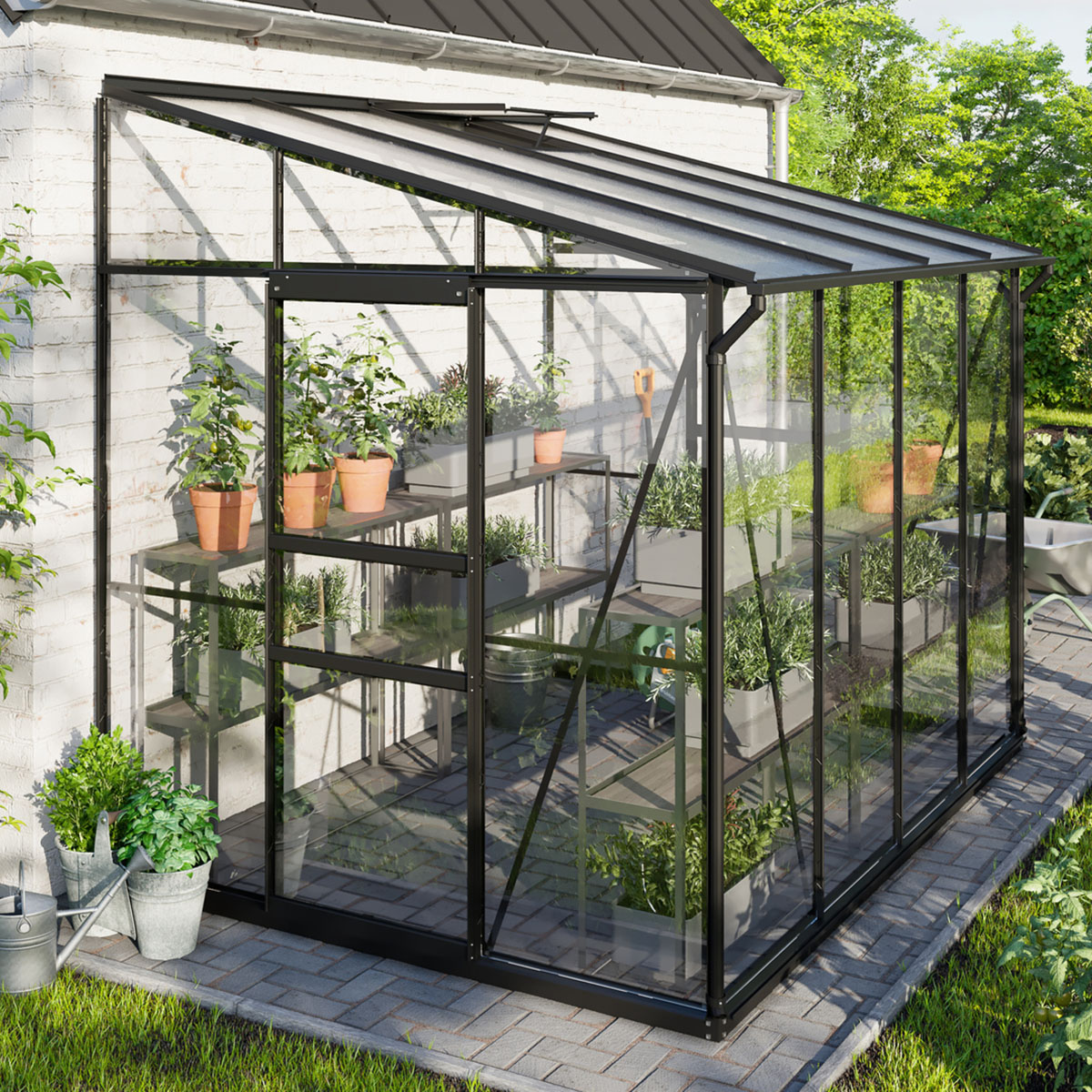 Fristående Växthus Vitavia Ida 5200 med Delat Glas & Polykarbonat