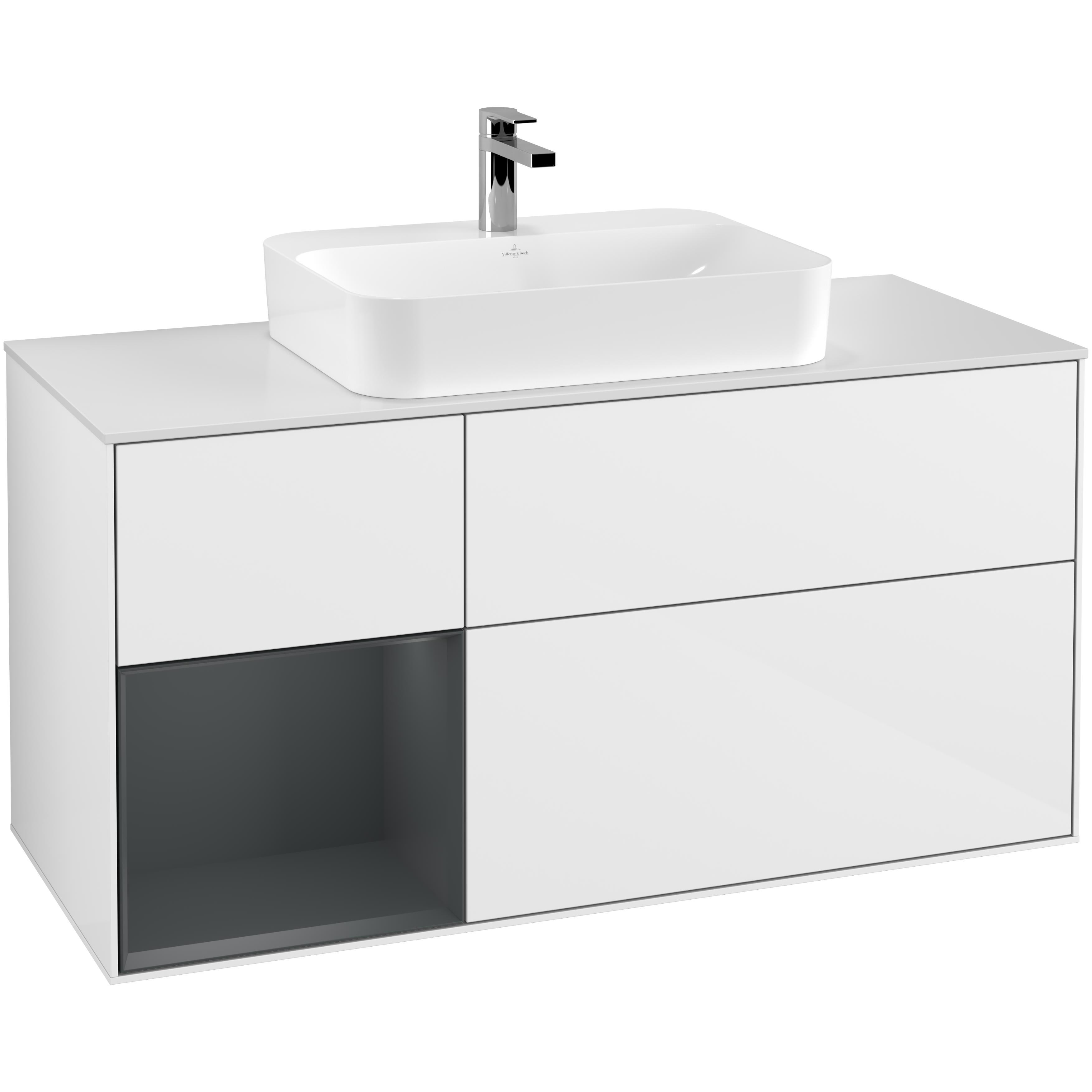 Tvättställsskåp Villeroy & Boch Finion med 3 Lådor Hylla och Bänkskiva för Ytmonterat Tvättställ