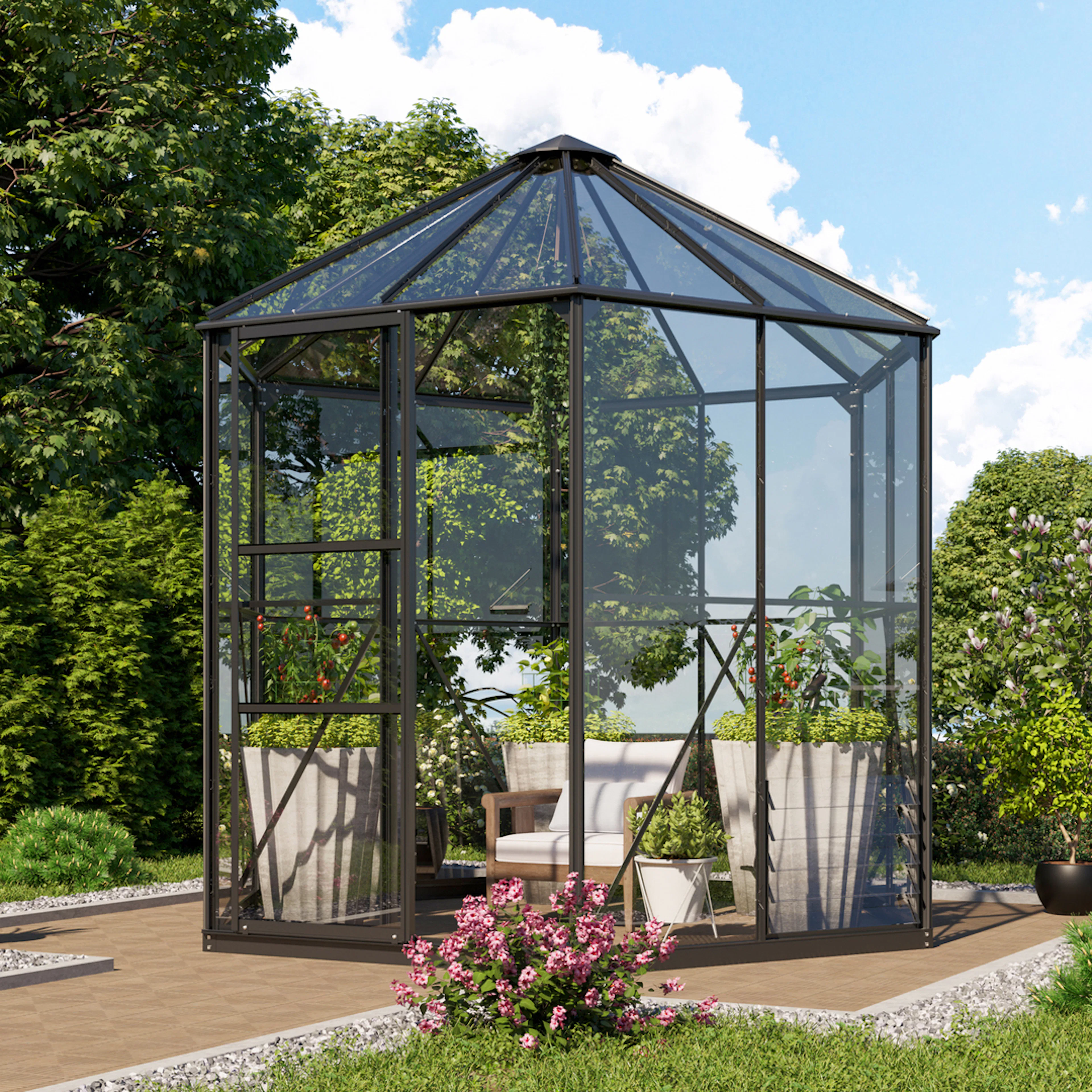 VITAVIA PHOENIX 11500 SVART 3MM HÄRDAT GLAS M/SOCKEL Ingår Sockel: Nej