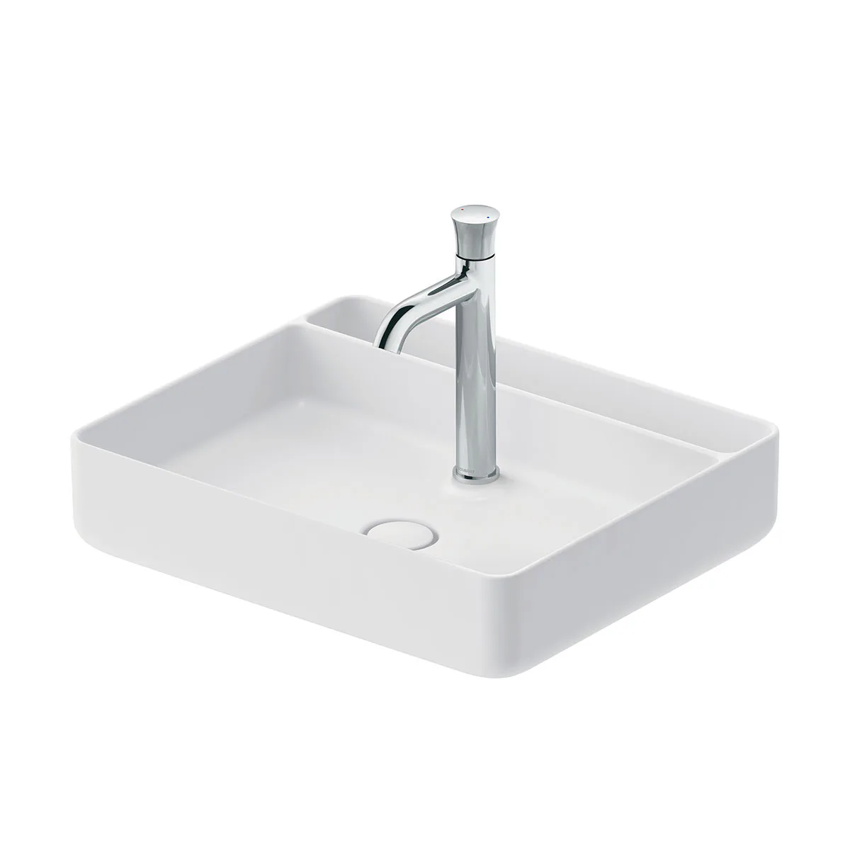 Tvättställ för placering på bänkskiva Vit Satin matt 550 mm Färg: Satin Vit, Yta: Matt