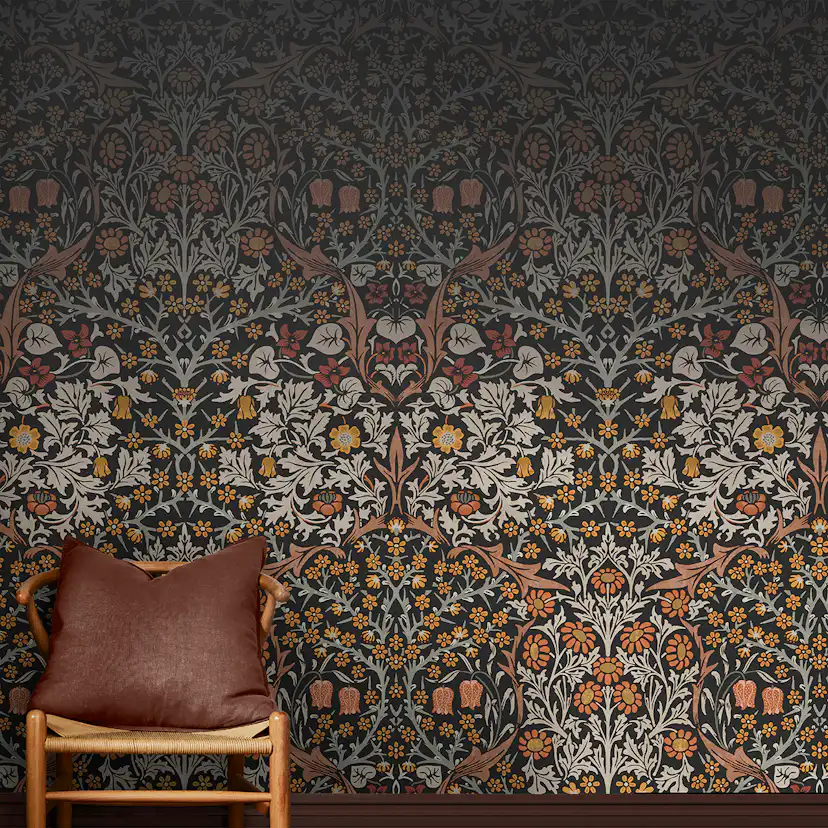 Fototapet William Morris At Home Blackthorn Charcoal