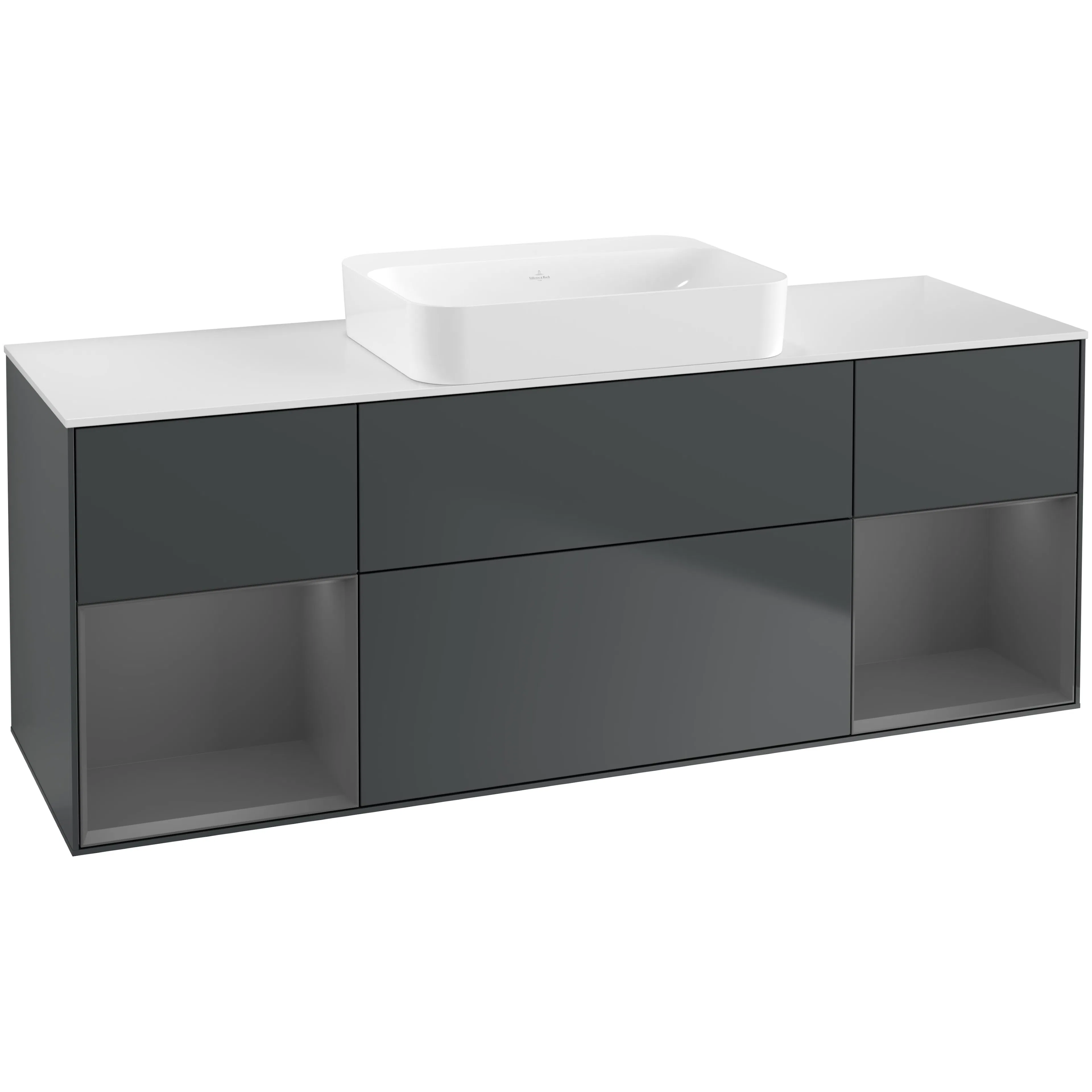 Tvättställsskåp Villeroy & Boch Finion med Två Hyllor och Bänkskiva för Fristående Tvättställ