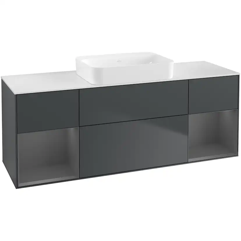 Tvättställsskåp Villeroy & Boch Finion med Två Hyllor och Bänkskiva för Fristående Tvättställ