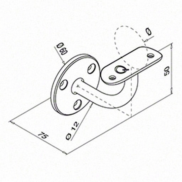 Väggfäste Herrljunga Ledstångsfabrik 0112 för Utomhusbruk