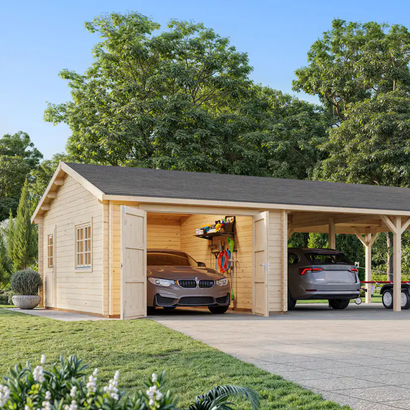 Roger 19,0+33,2 m2 with wooden gate NO Obehandlad