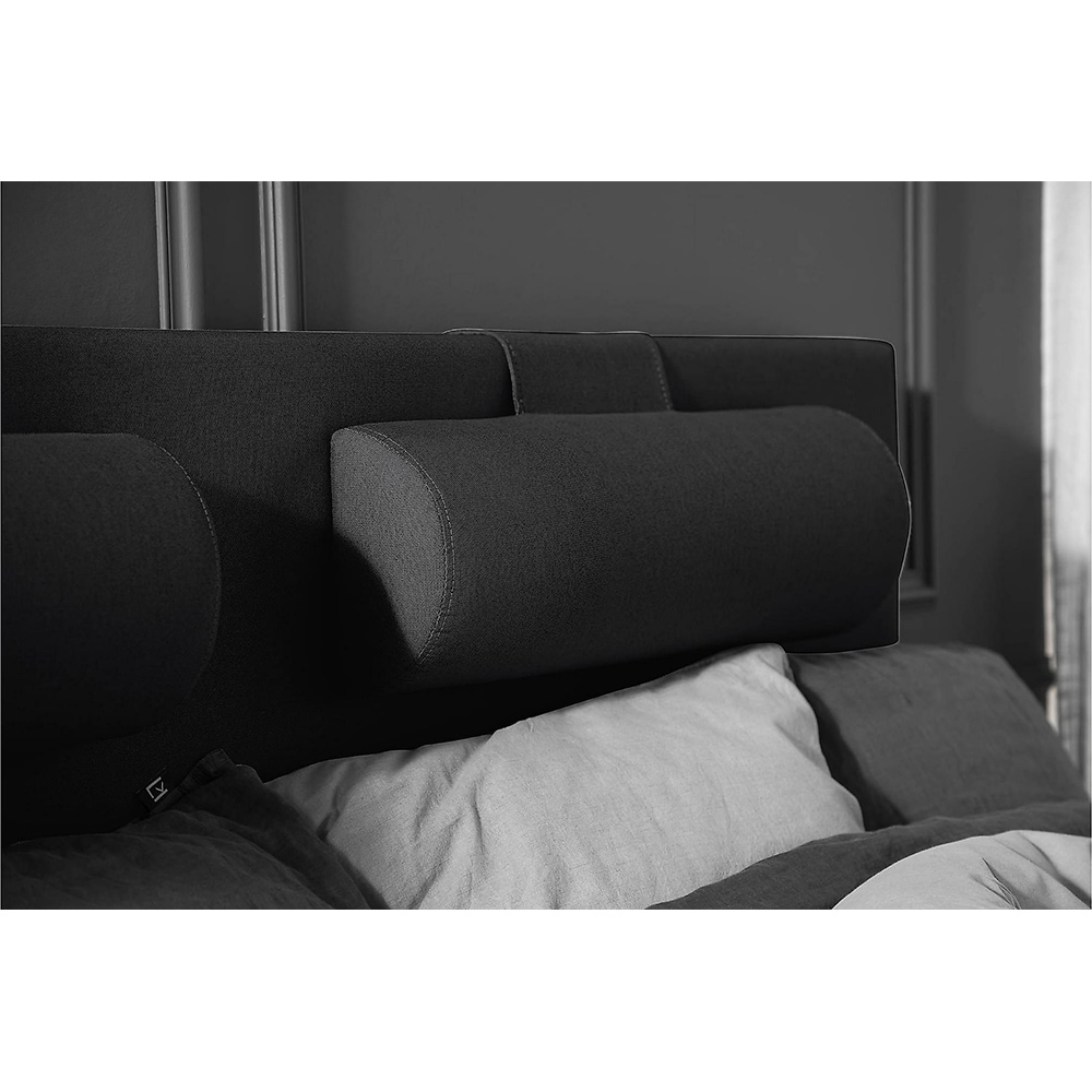 Lucky Komplett Sängpaket 180x200 Skum Slät Sänggavel Svart, Lucky Stor Nackkudde, Fast Skum