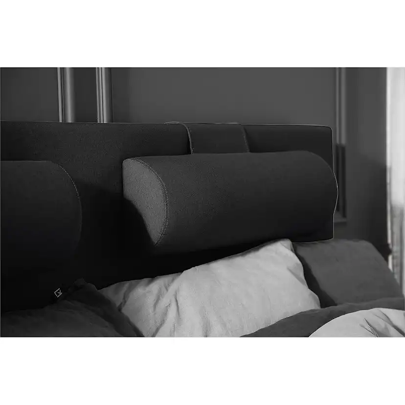 Lucky Komplett Sängpaket 180x200 Skum Slät Sänggavel Svart, Lucky Stor Nackkudde, Fast Skum