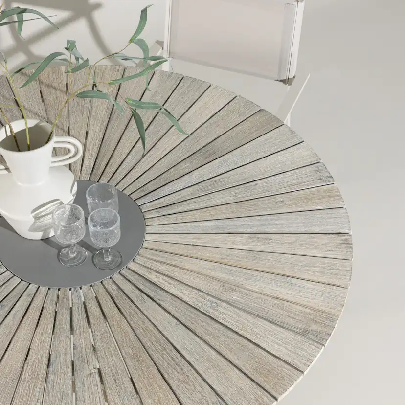 Utebord Venture Home Rives Ø150 cm, Runt Träbord för Utomhusbruk