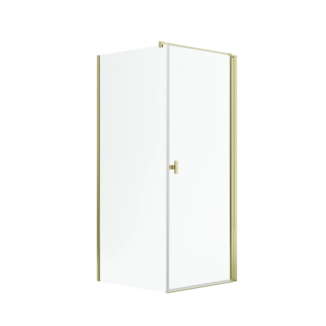 Noma 135 hörnlösning 79x79 cm glas 6 mm höger modell, mässin 780x780 mm, Profil: Polerad Mässing, Höger