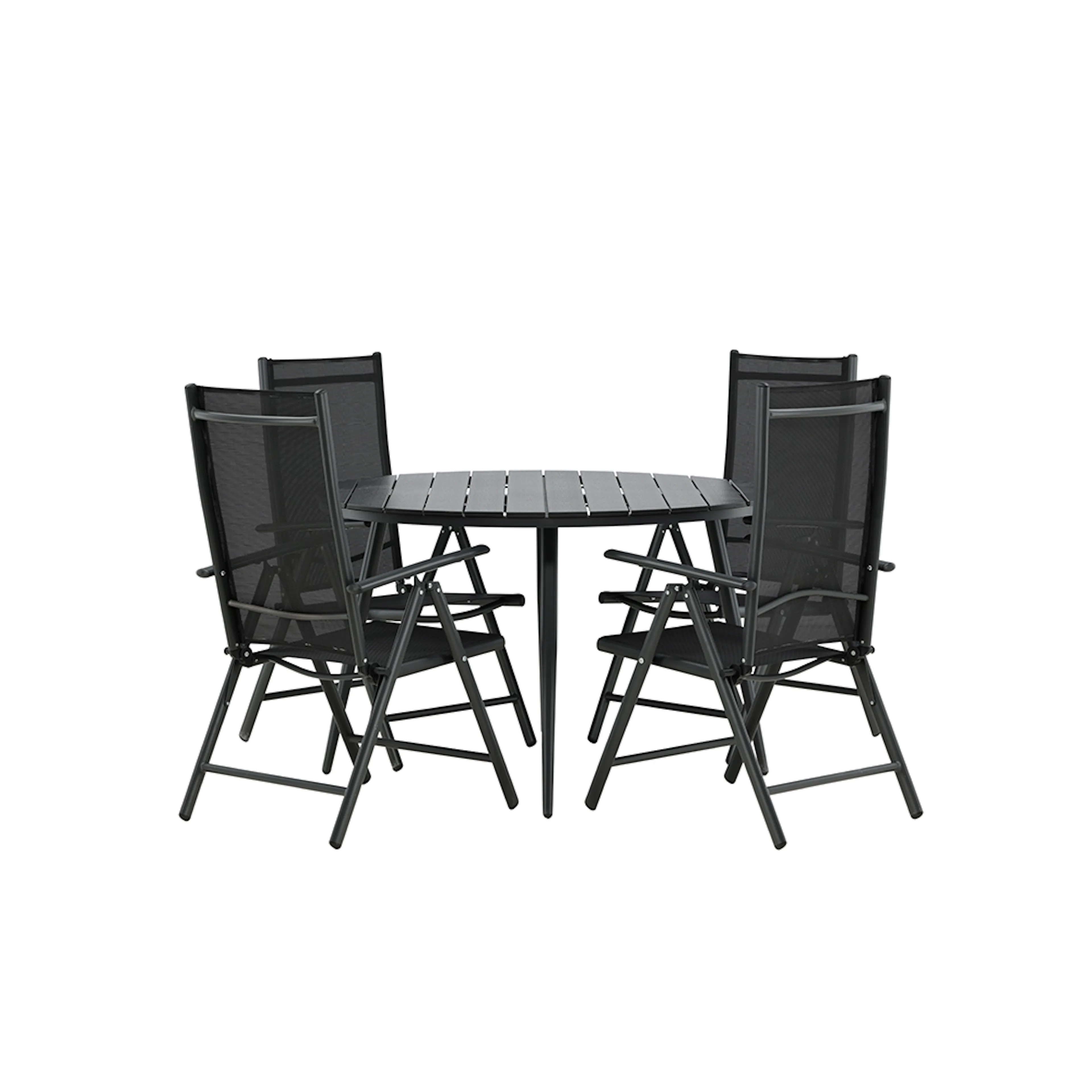 Break - Dining Table Round- Black / Black - Alu / Aintwood - Svart